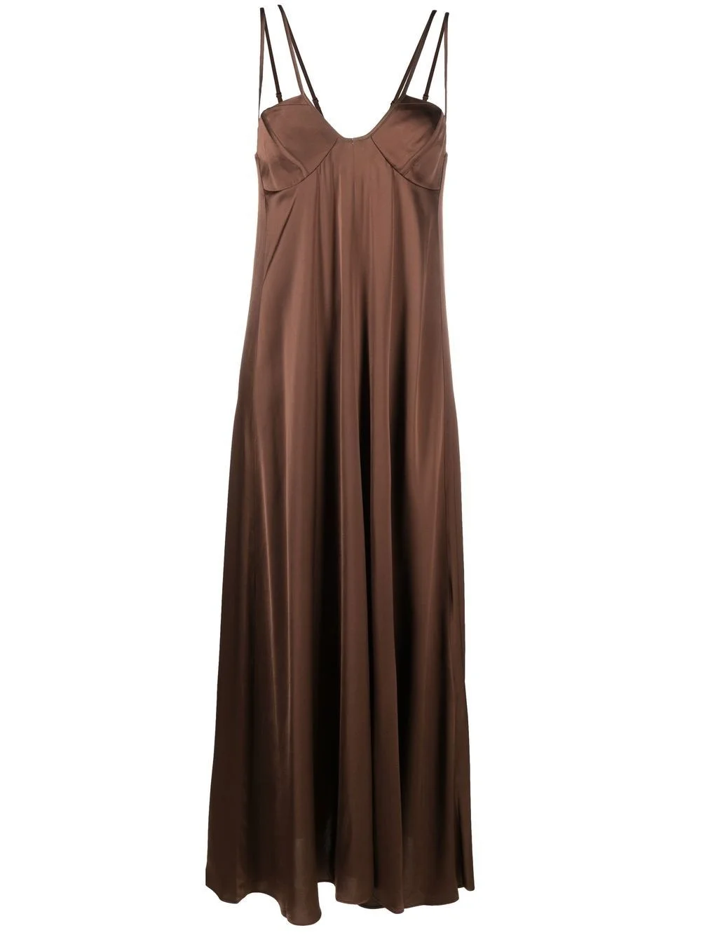 U-neck satin maxi dress - 1