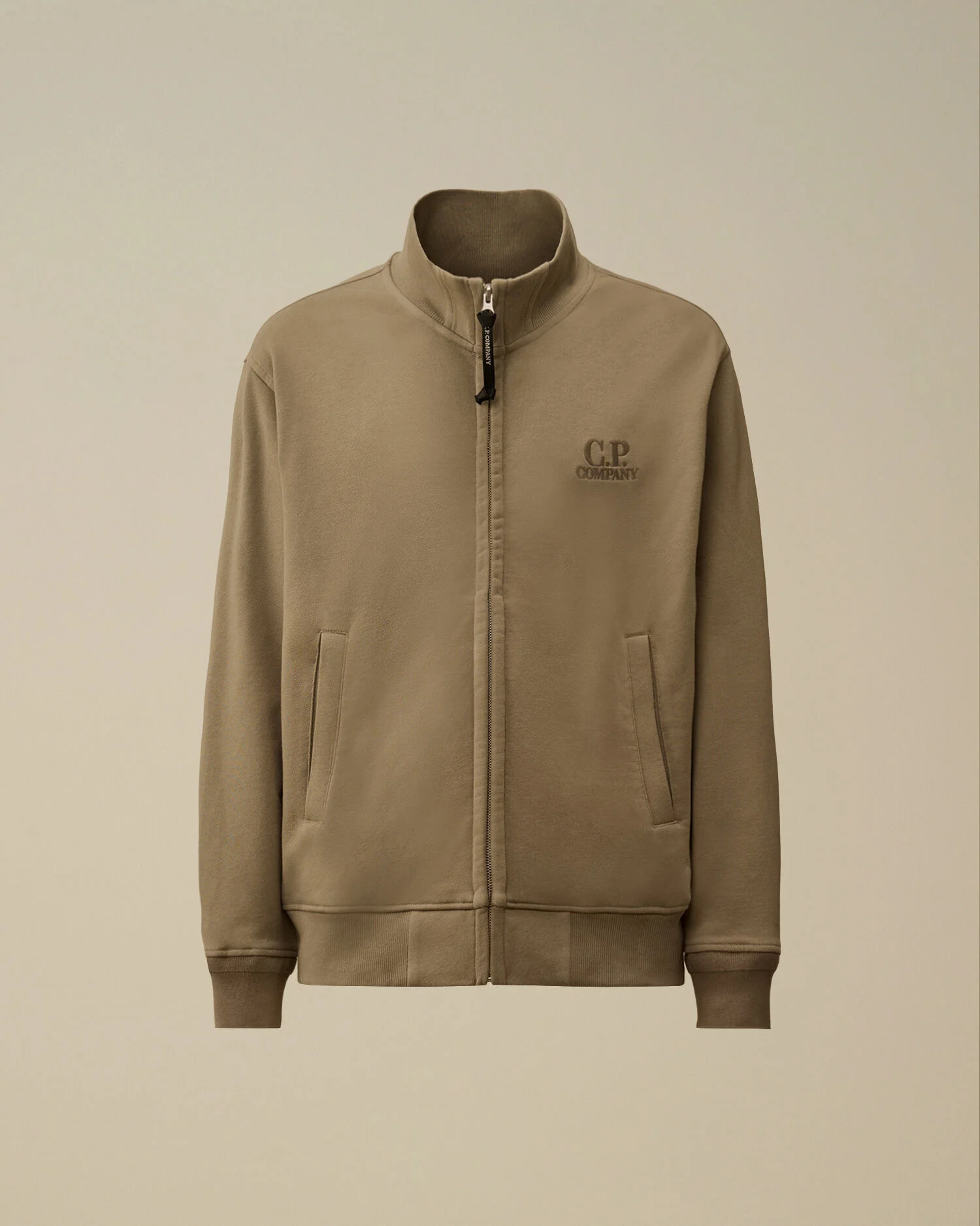 Diagonal Raised Fleece Full Zip Sweatshirt - 1