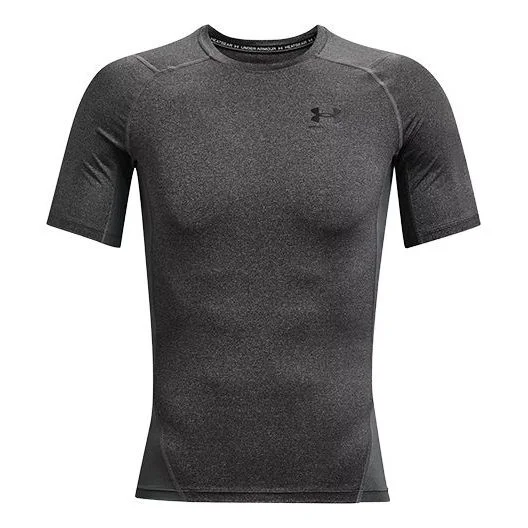 Under Armour HeatGear T-Shirt Asia Sizing 'Carbon Heather Black' 1361518-090 - 1