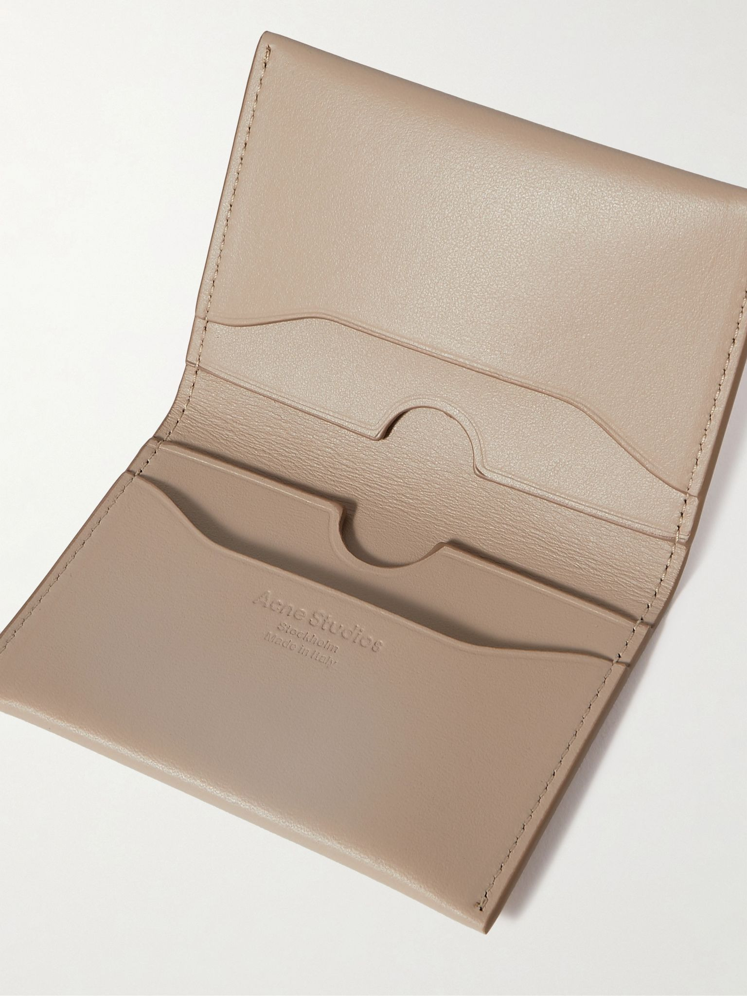 Printed leather wallet Taupe - 5