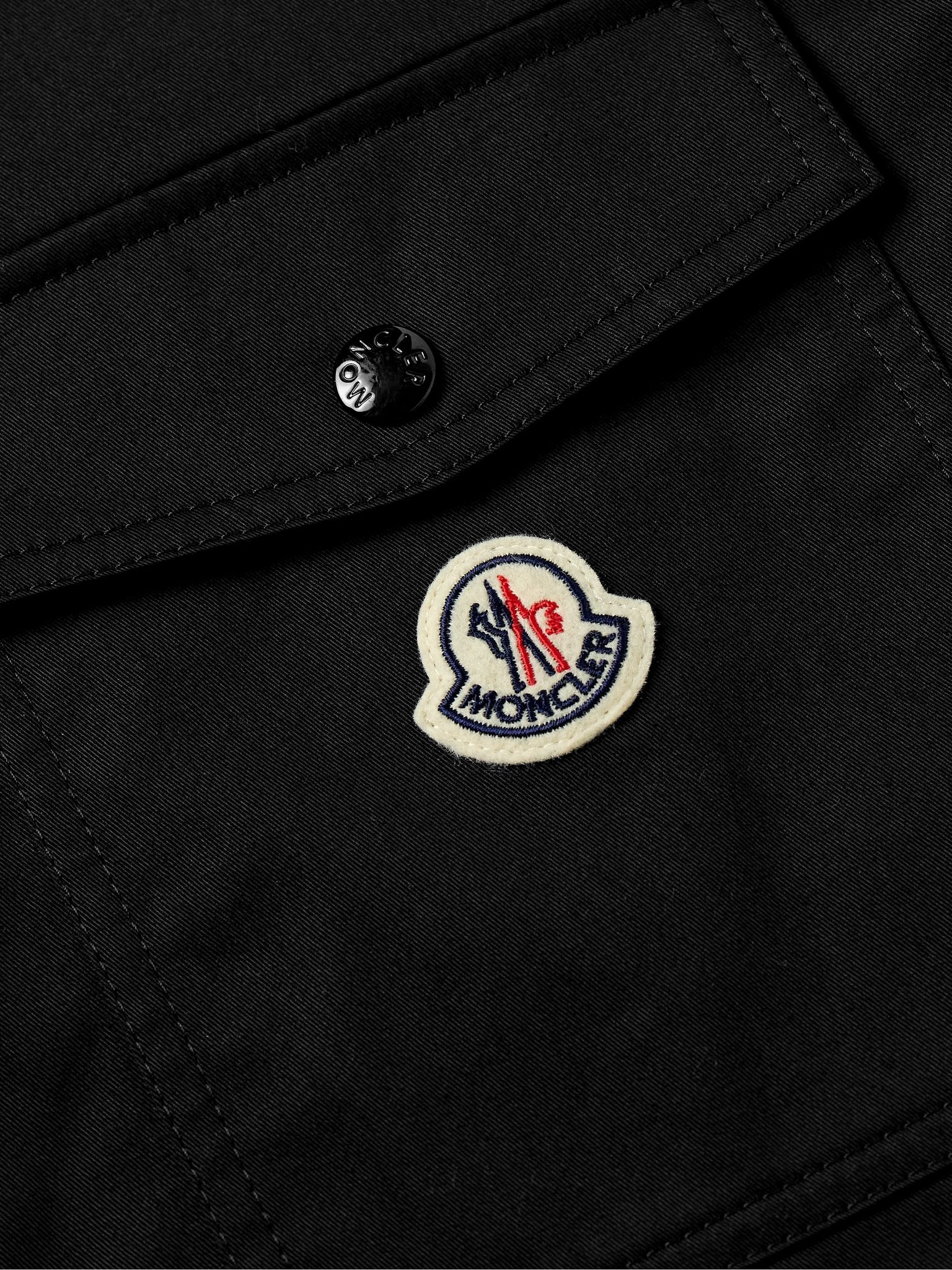 Logo-Appliquéd Cotton-Blend Gabardine Shirt Jacket Black - 5