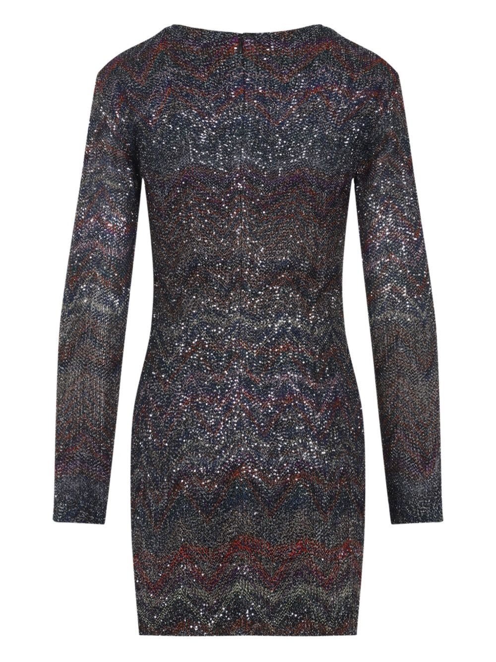 zigzag-knit sequinned mini dress - 2