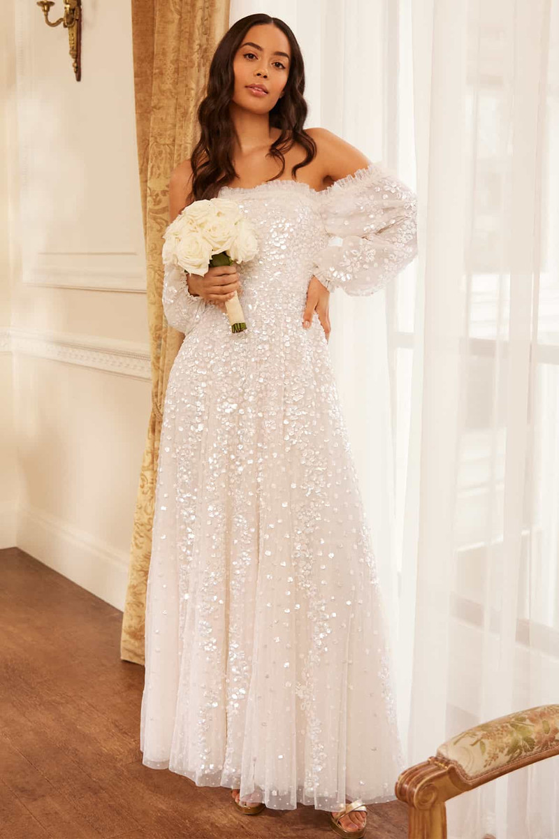 Needle & Thread Confetti Gloss Off-Shoulder Gown outlook