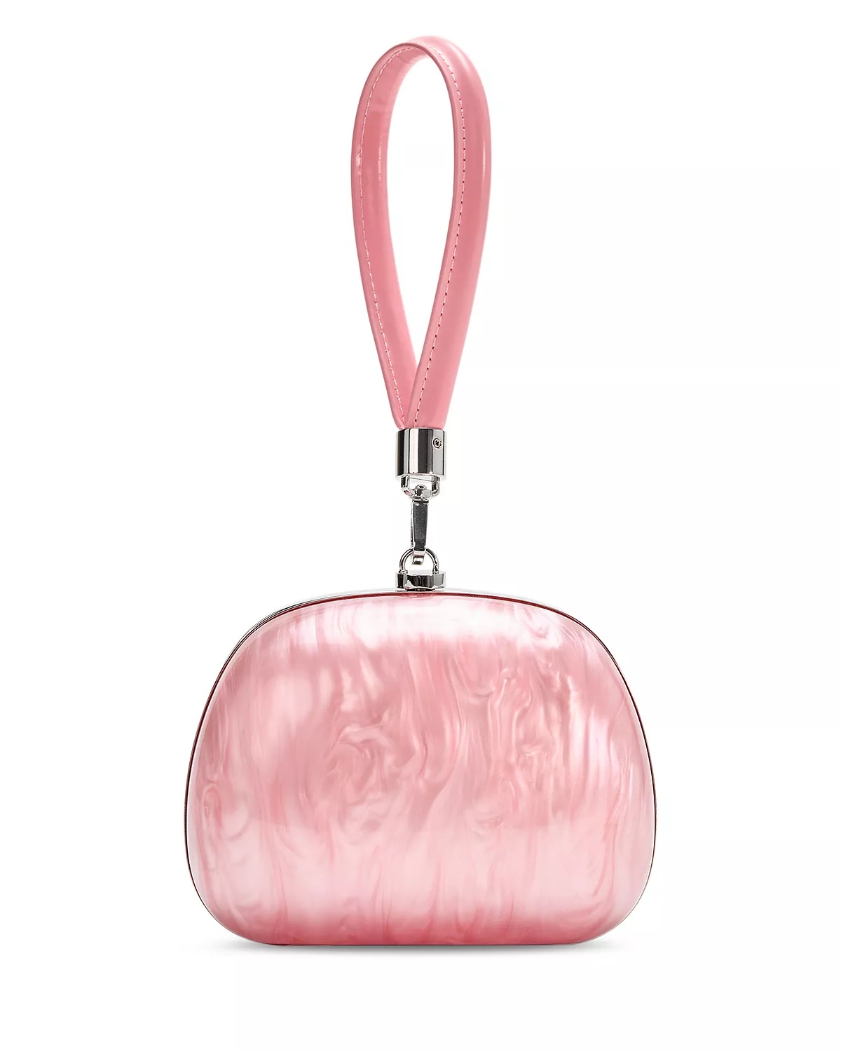 Pink Pearlescent Top Handle Clutch - 5