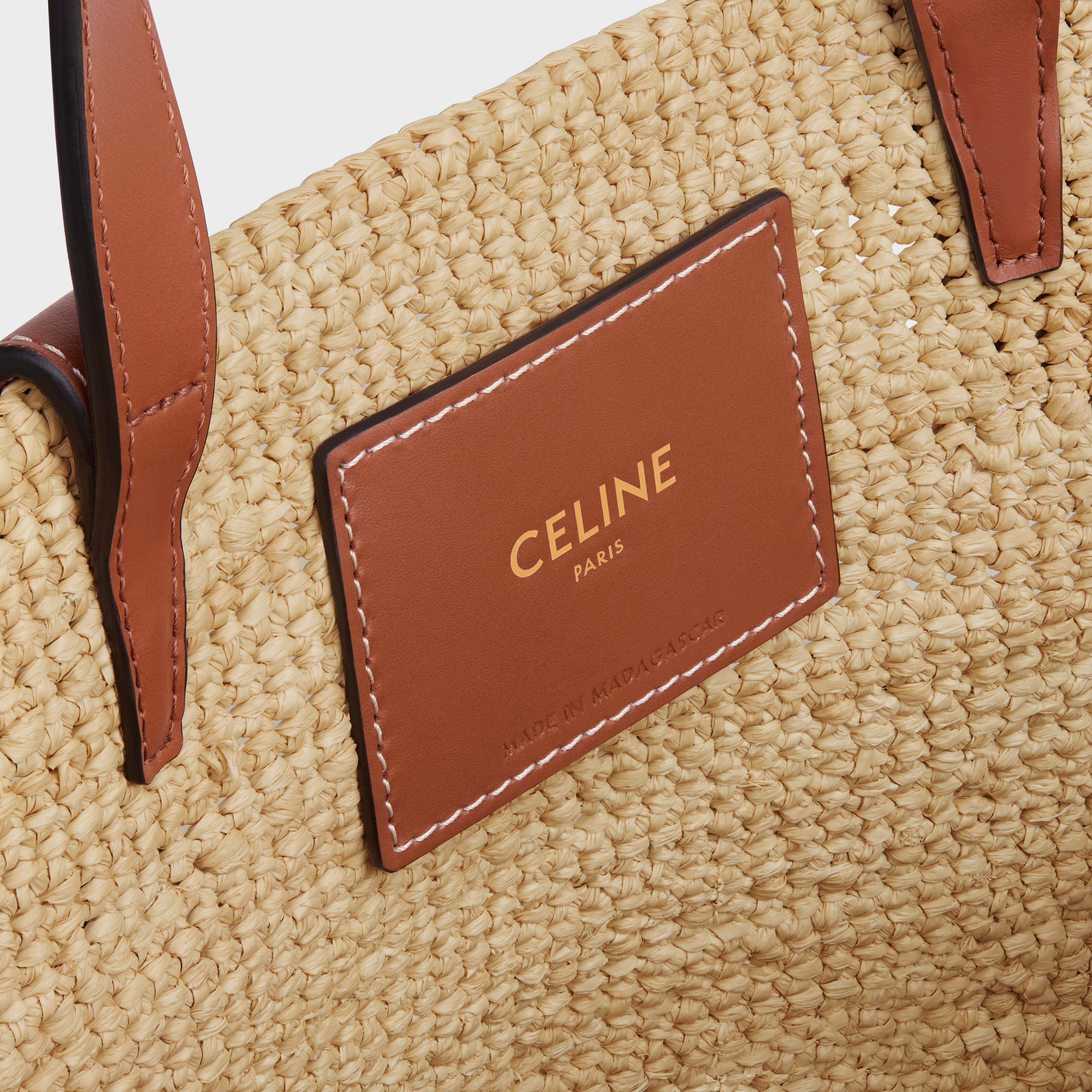 TEEN SUPPLE CELINE CLASSIC PANIER in Raffia and calfskin - 4