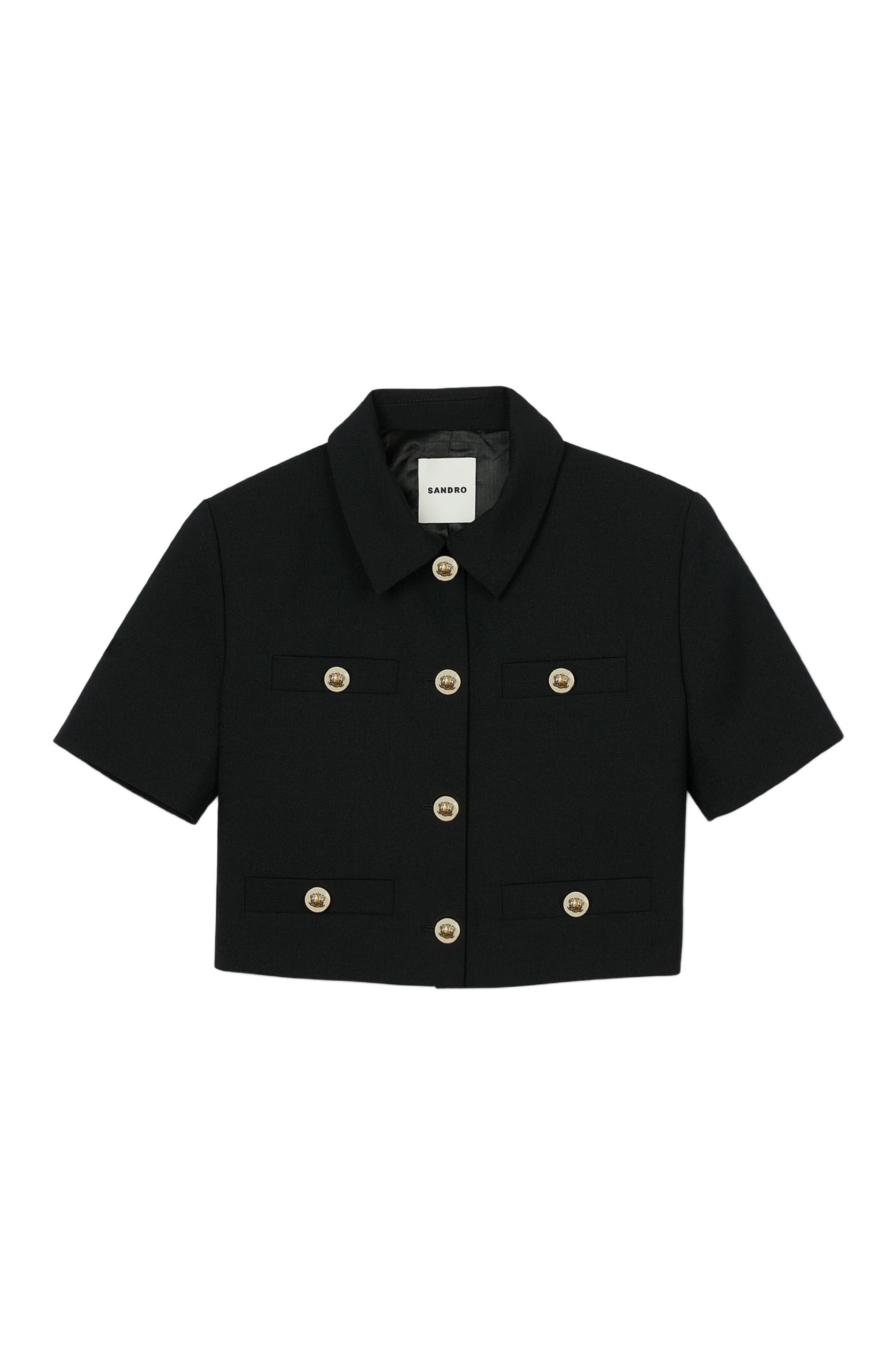 SANDRO Short-sleeved jacket in Black at Nordstrom - 5