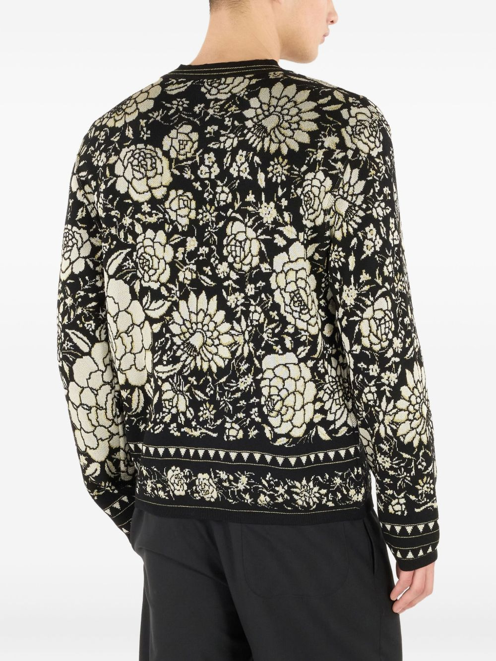 floral-pattern wool sweater - 4