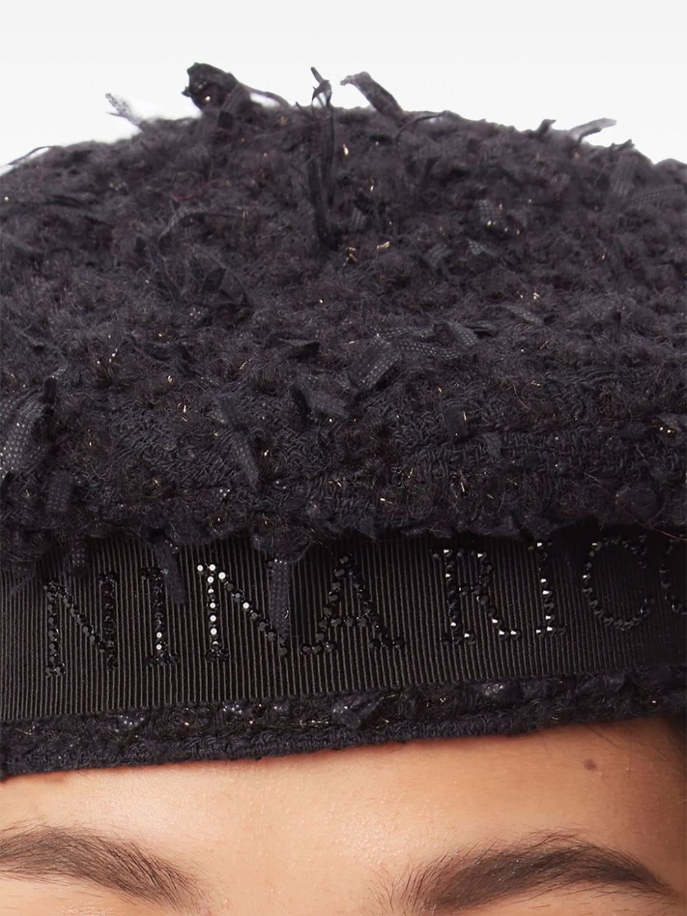 logo tweed beret - 3