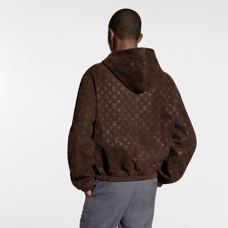 Monogram Embossed Suede Hoodie 5