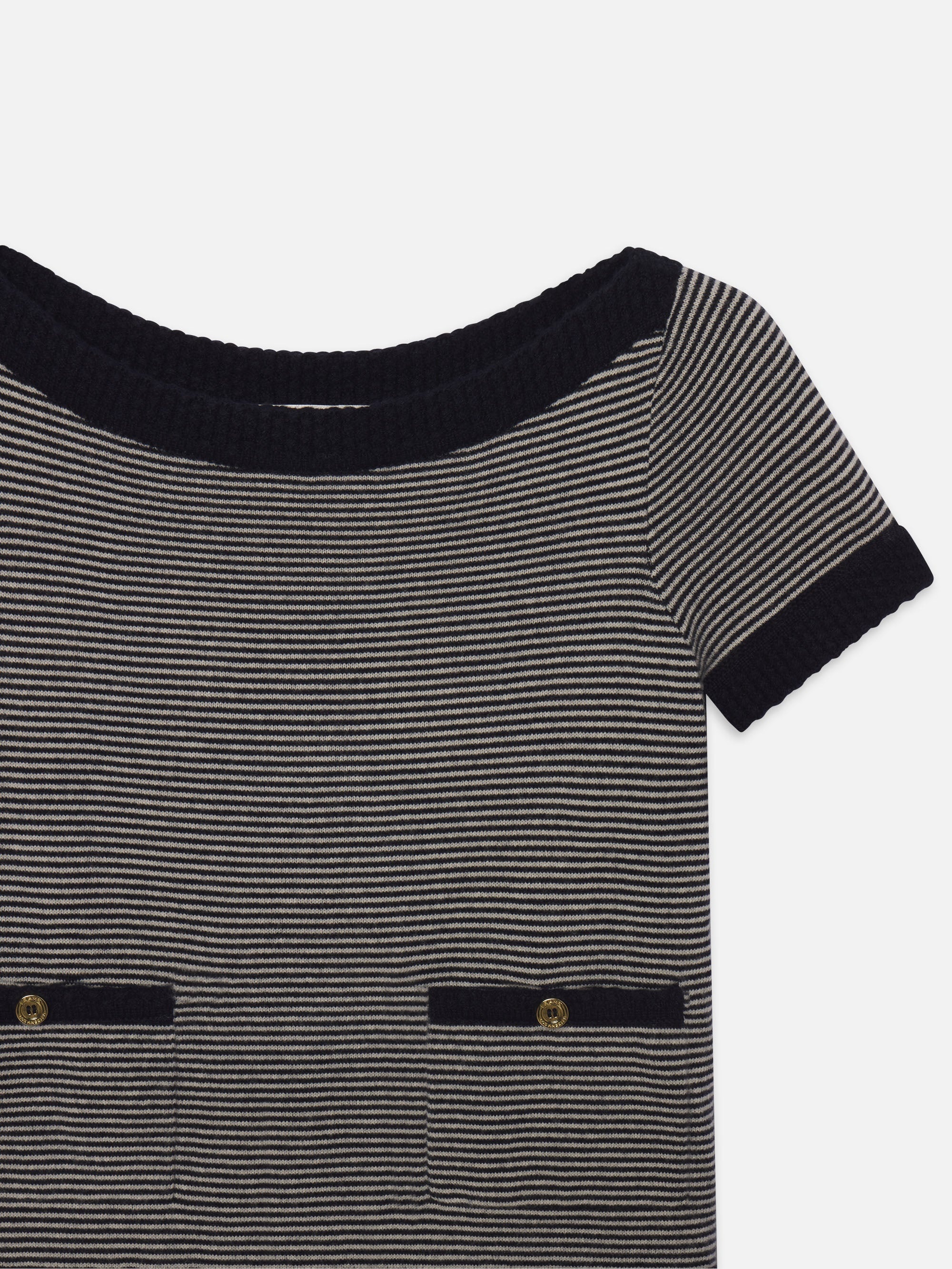 The Cashmere Boatneck in Navy Multi - 3