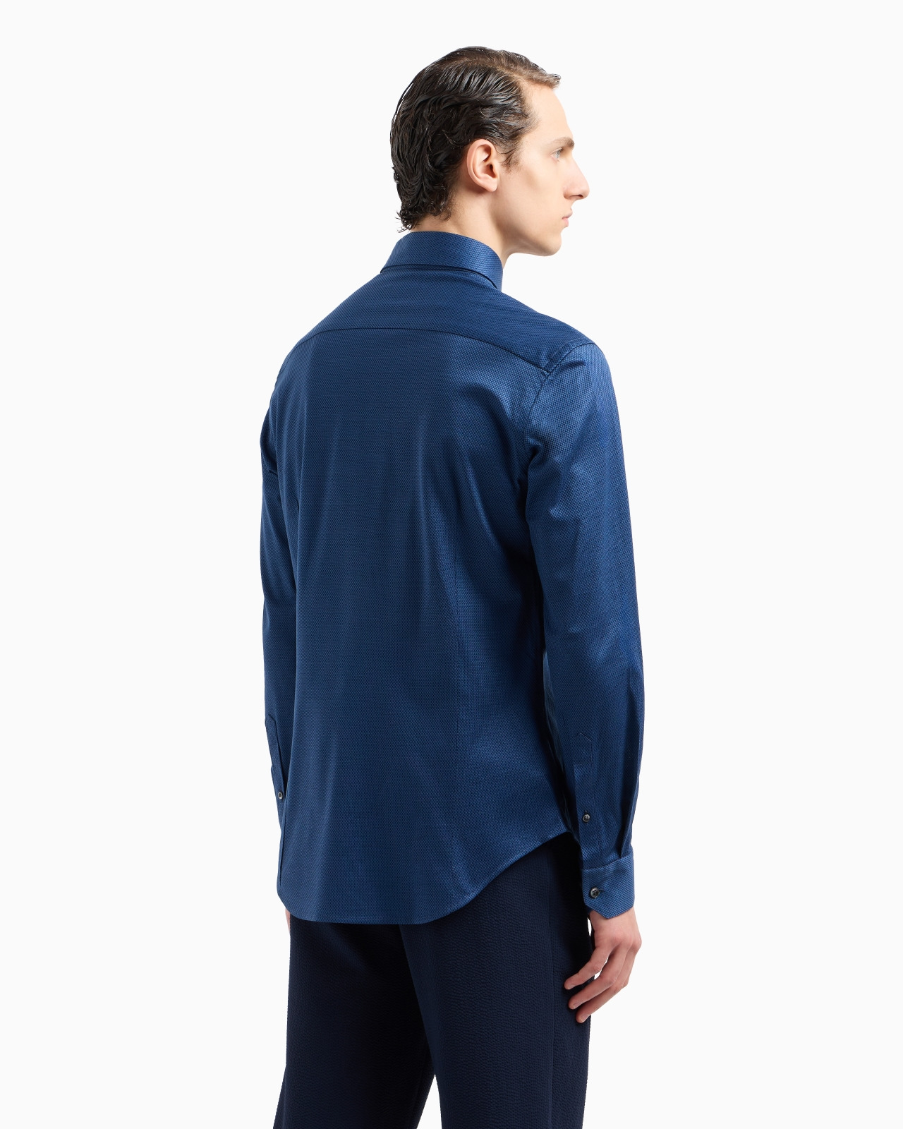 SLIM-FIT MICRO-ARMURE COTTON-JERSEY SHIRT - 3