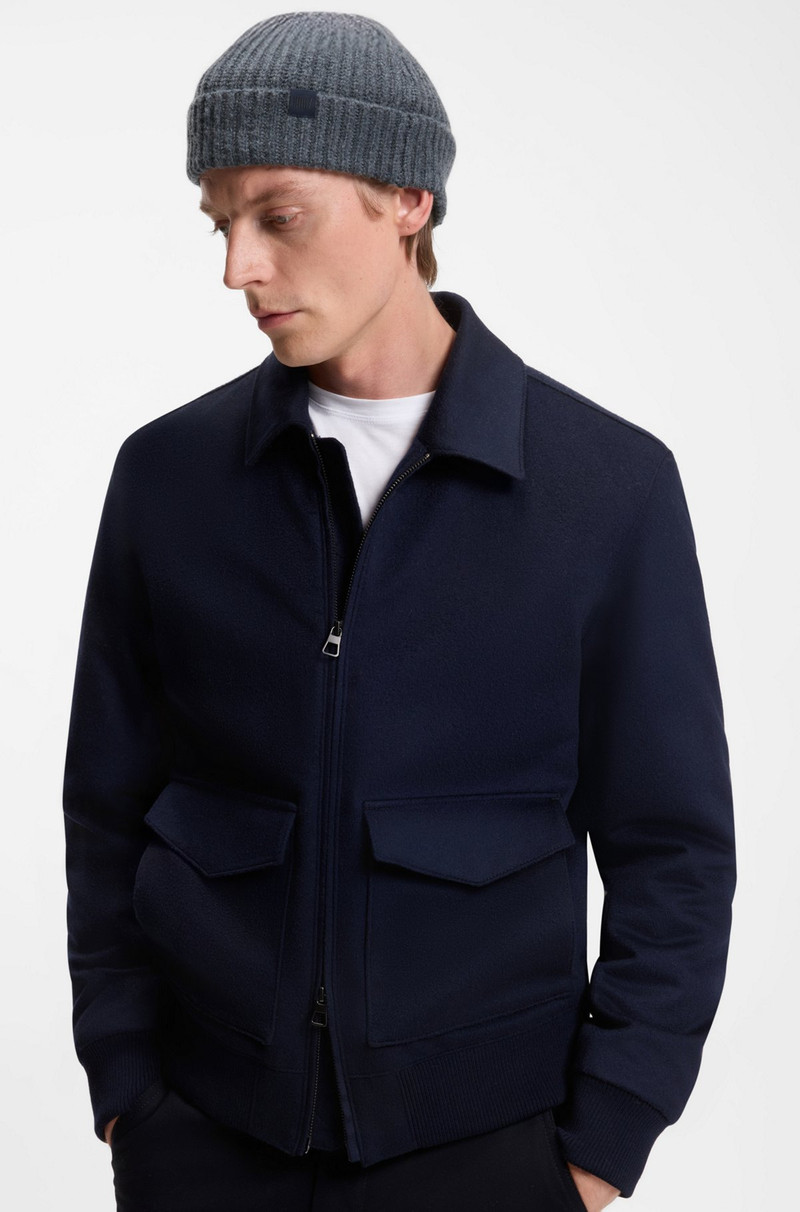 BECKHAM X BOSS BEANIE HAT IN VIRGIN WOOL AND CASHMERE 3