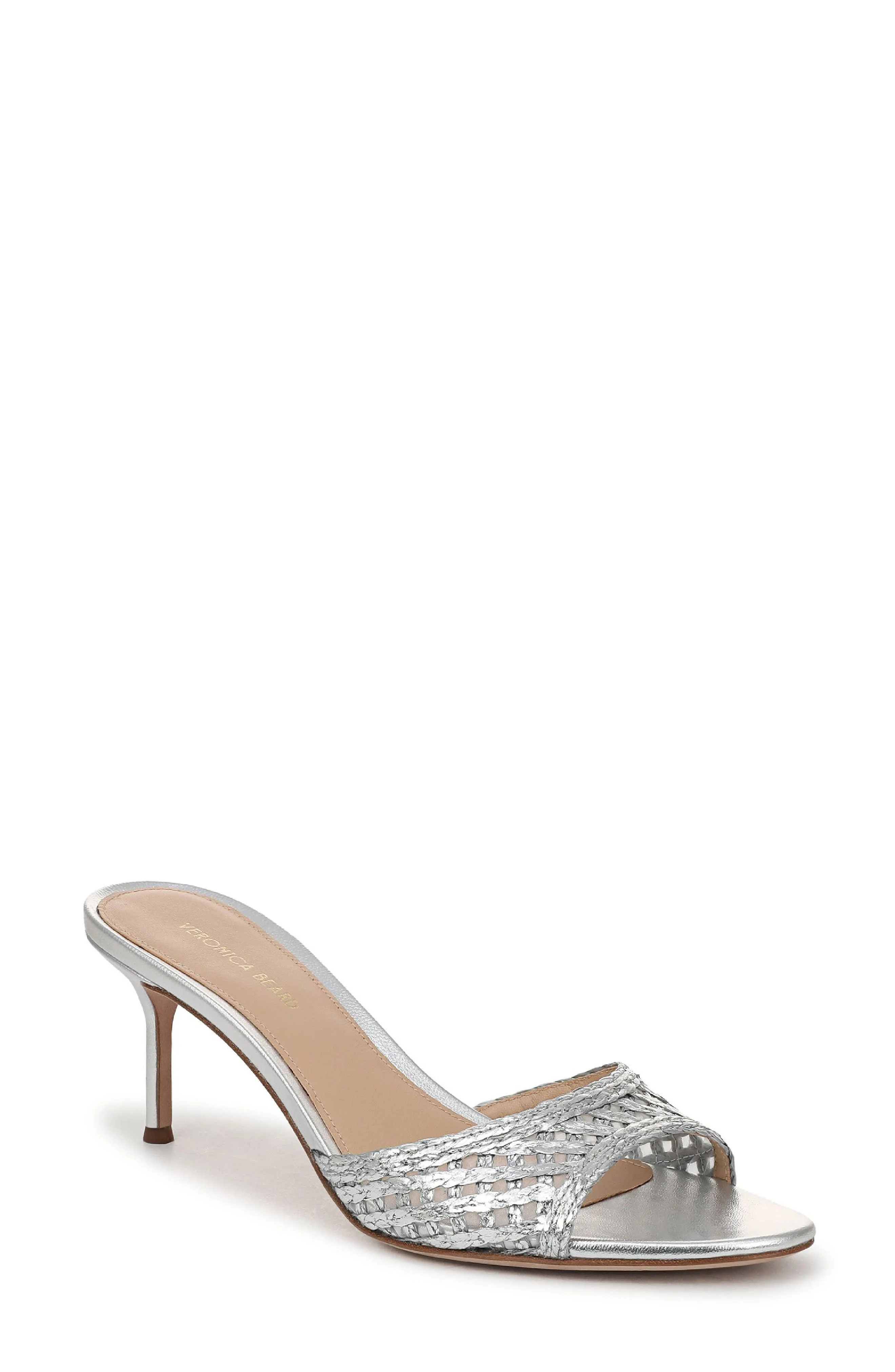 Veronica Beard Tia Woven Sandal in Silver at Nordstrom - 1