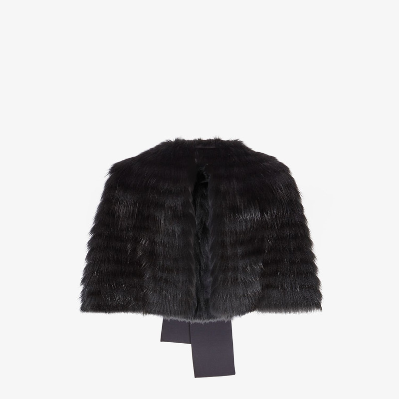FENDI Black fox fur cape outlook