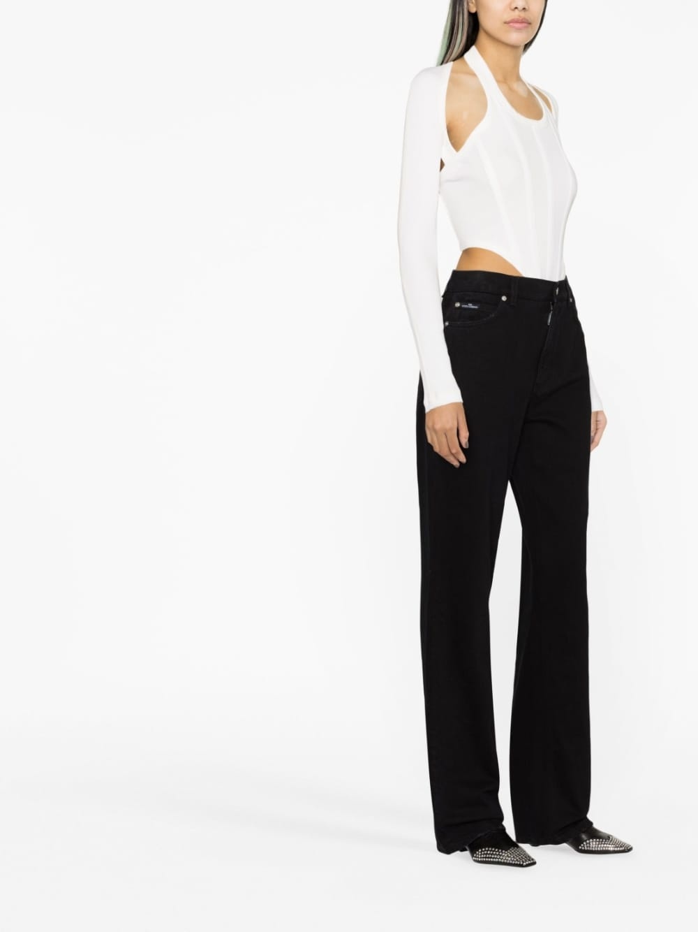 KIM DOLCE&GABBANA high-rise drop-crotch boyfriend jeans - 3