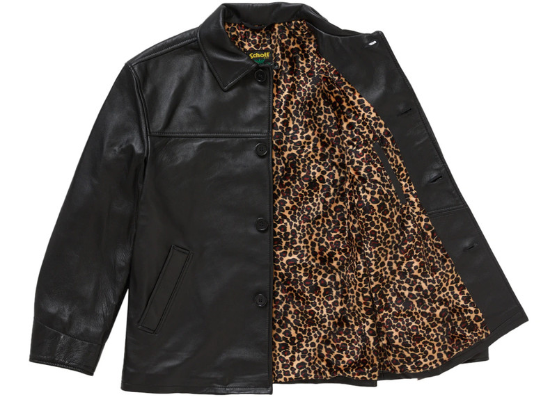 Supreme Supreme Schott Leather Car Coat (SS25) Black outlook