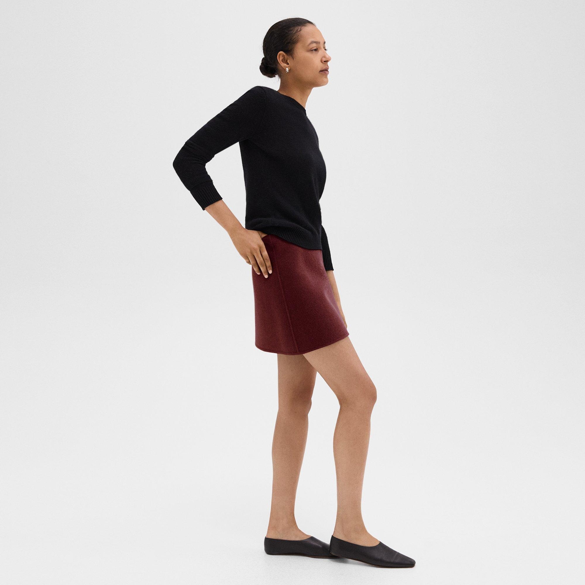 High-Waist Mini Skirt in Double-Face Wool-Cashmere - 2