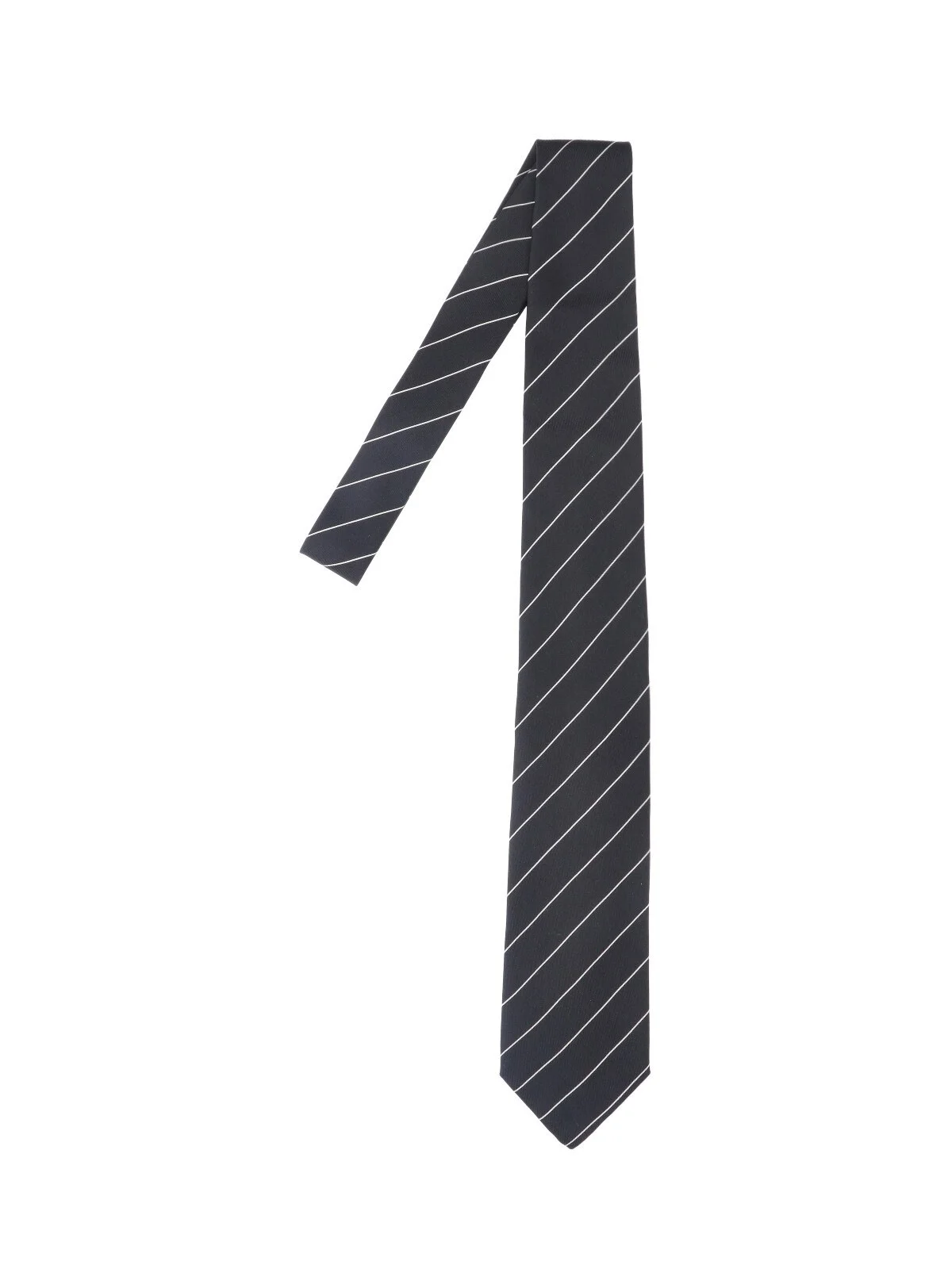 BLACK SILK TIE - 1