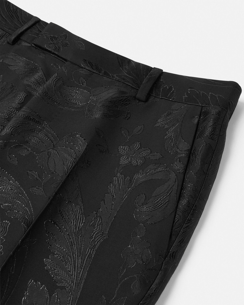 VERSACE Barocco Jacquard Wool-Blend Formal Pants outlook