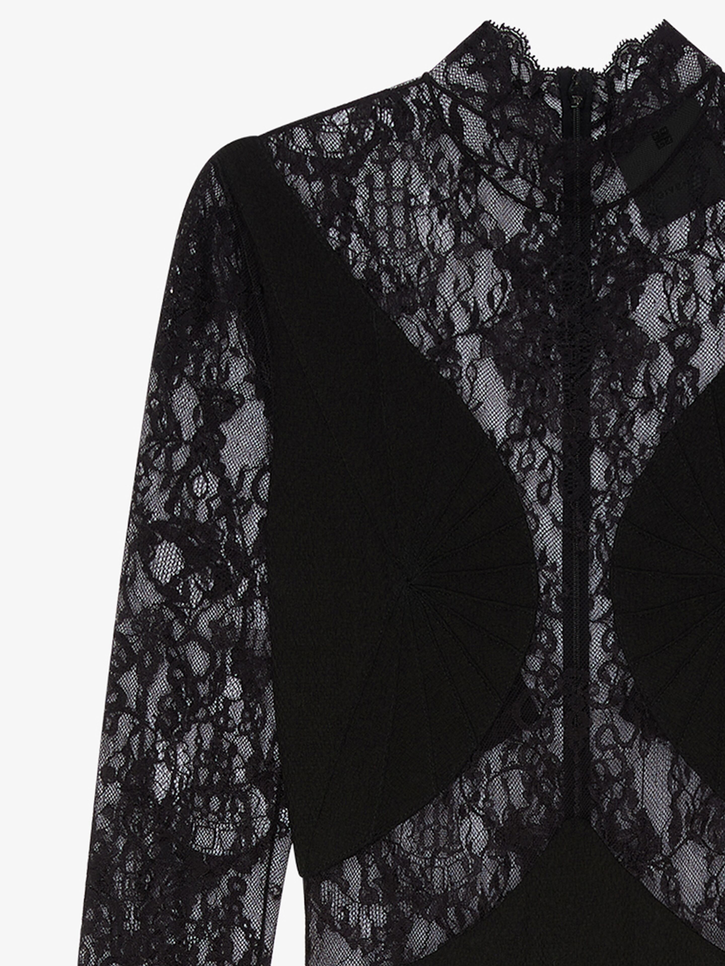 DRESS IN CHANDELIER LACE AND JERSEY - 4