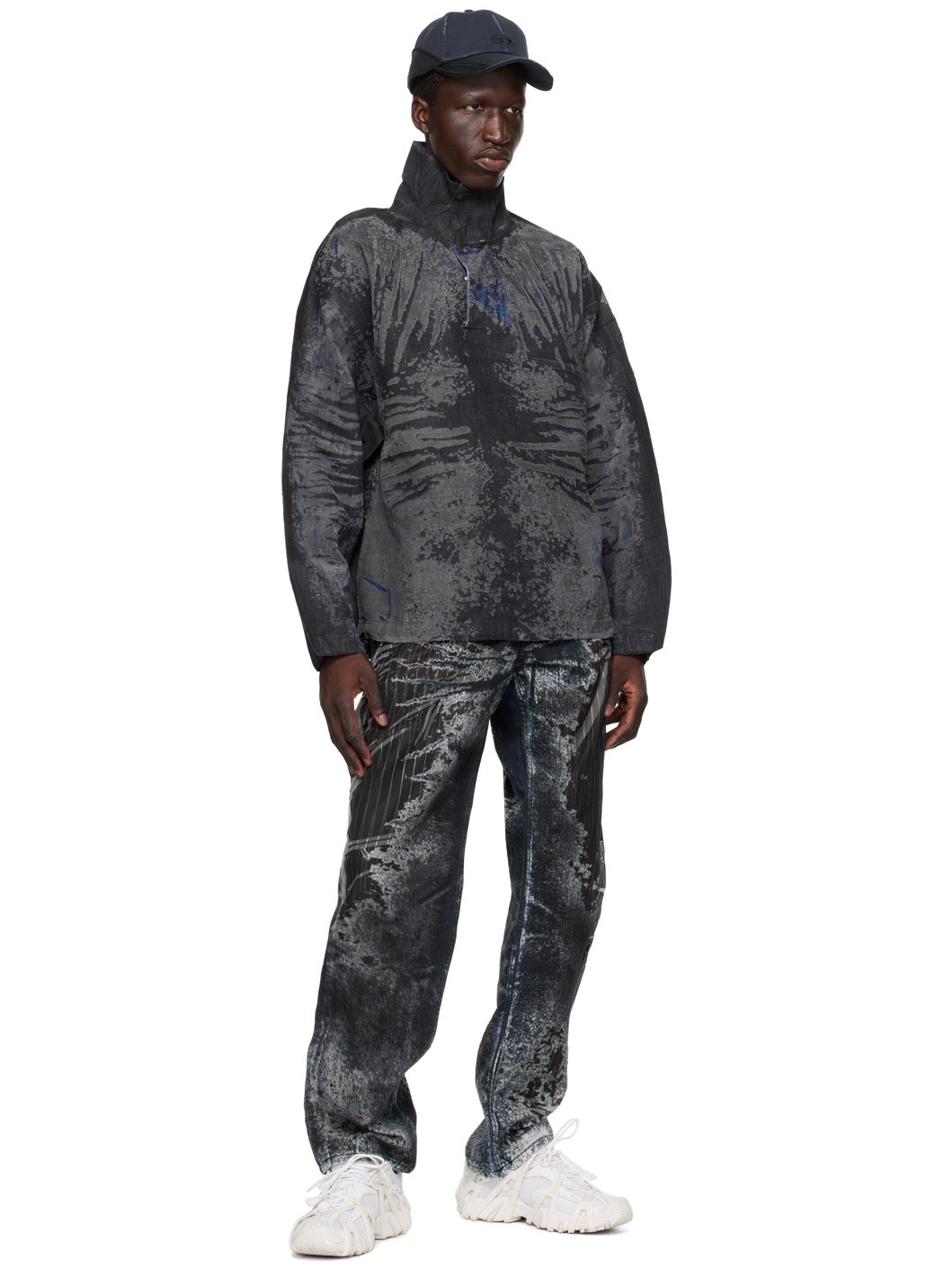 Black & Gray D-Flow-Fse Denim Jacket - 4