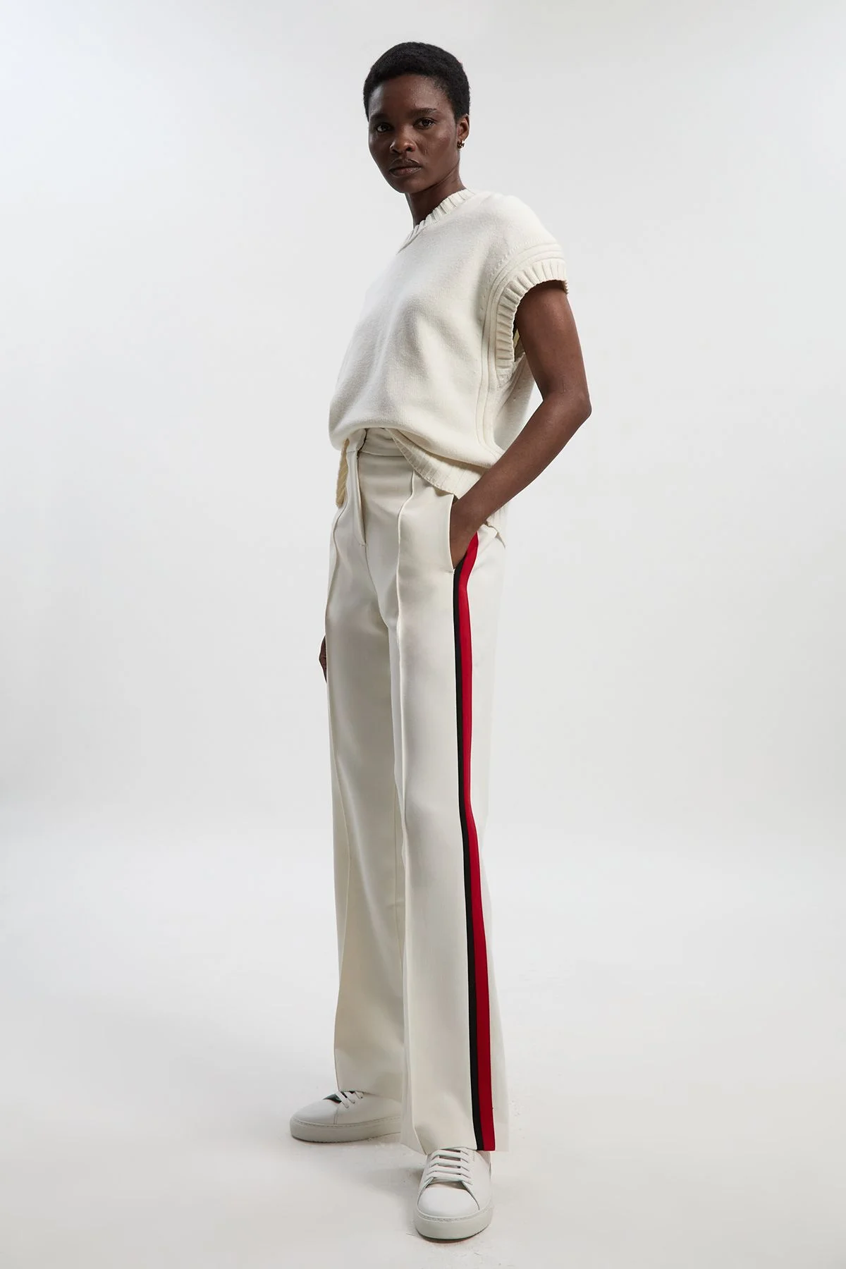 Tailored Side Stripe Straight Leg Trouser - 1