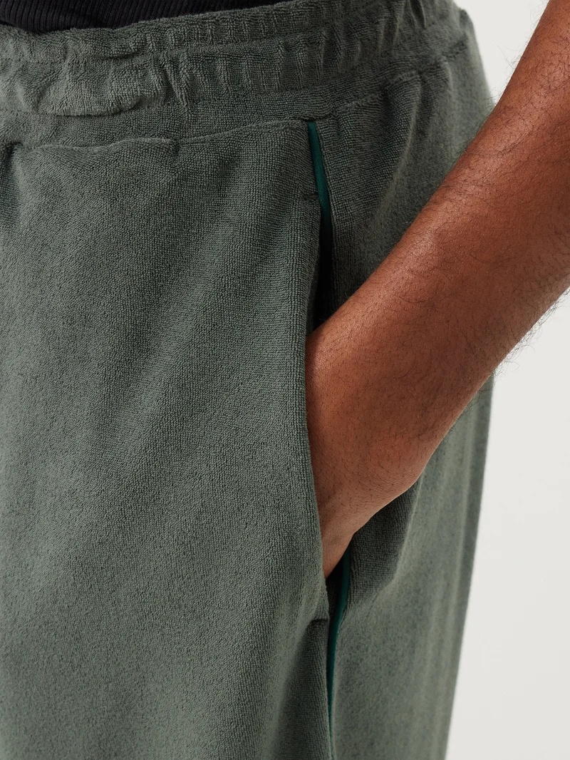 Elasticated-waist cotton-blend terry shorts - 3