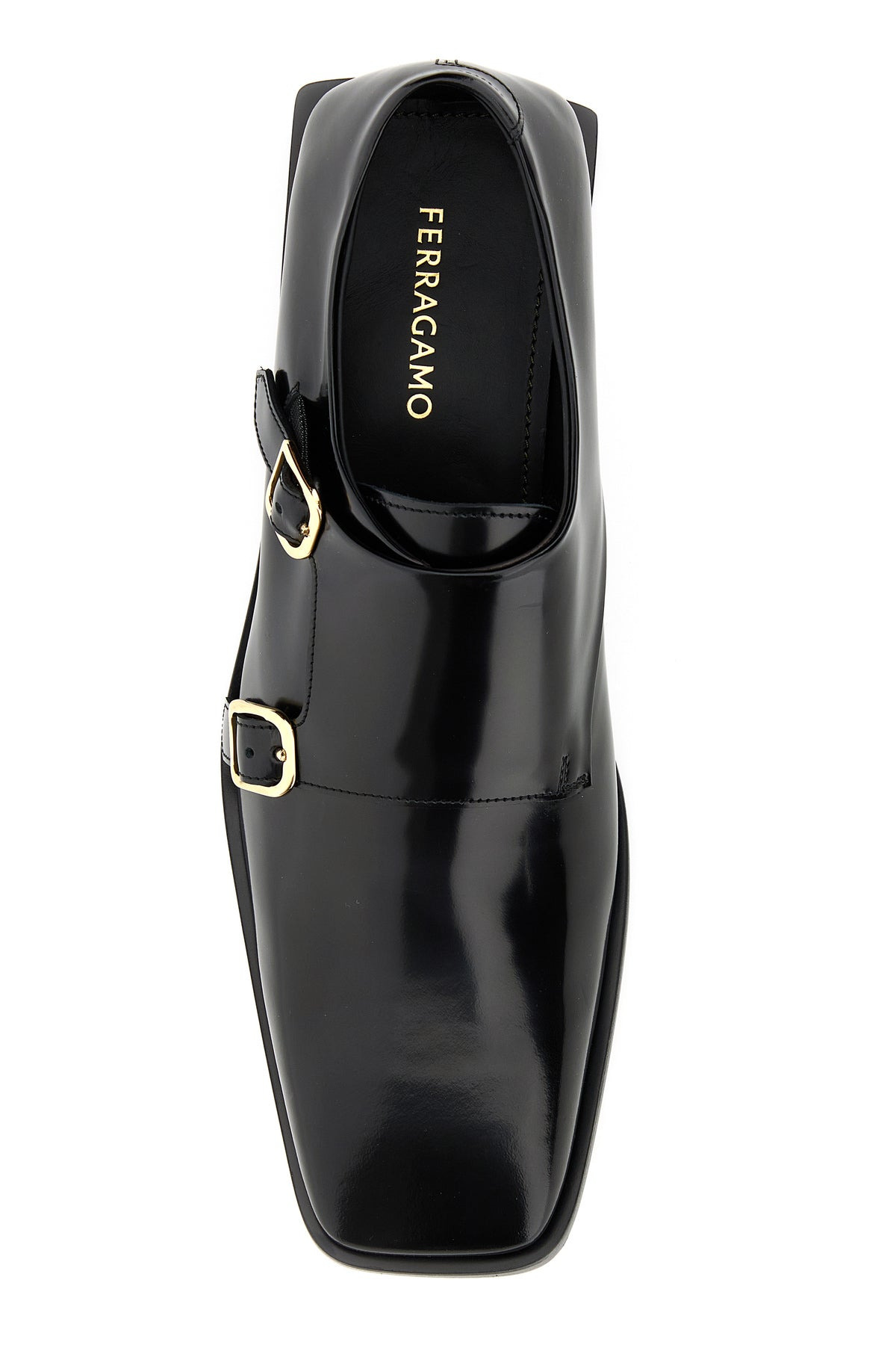 Black leather Caracas monk strap shoes - 4