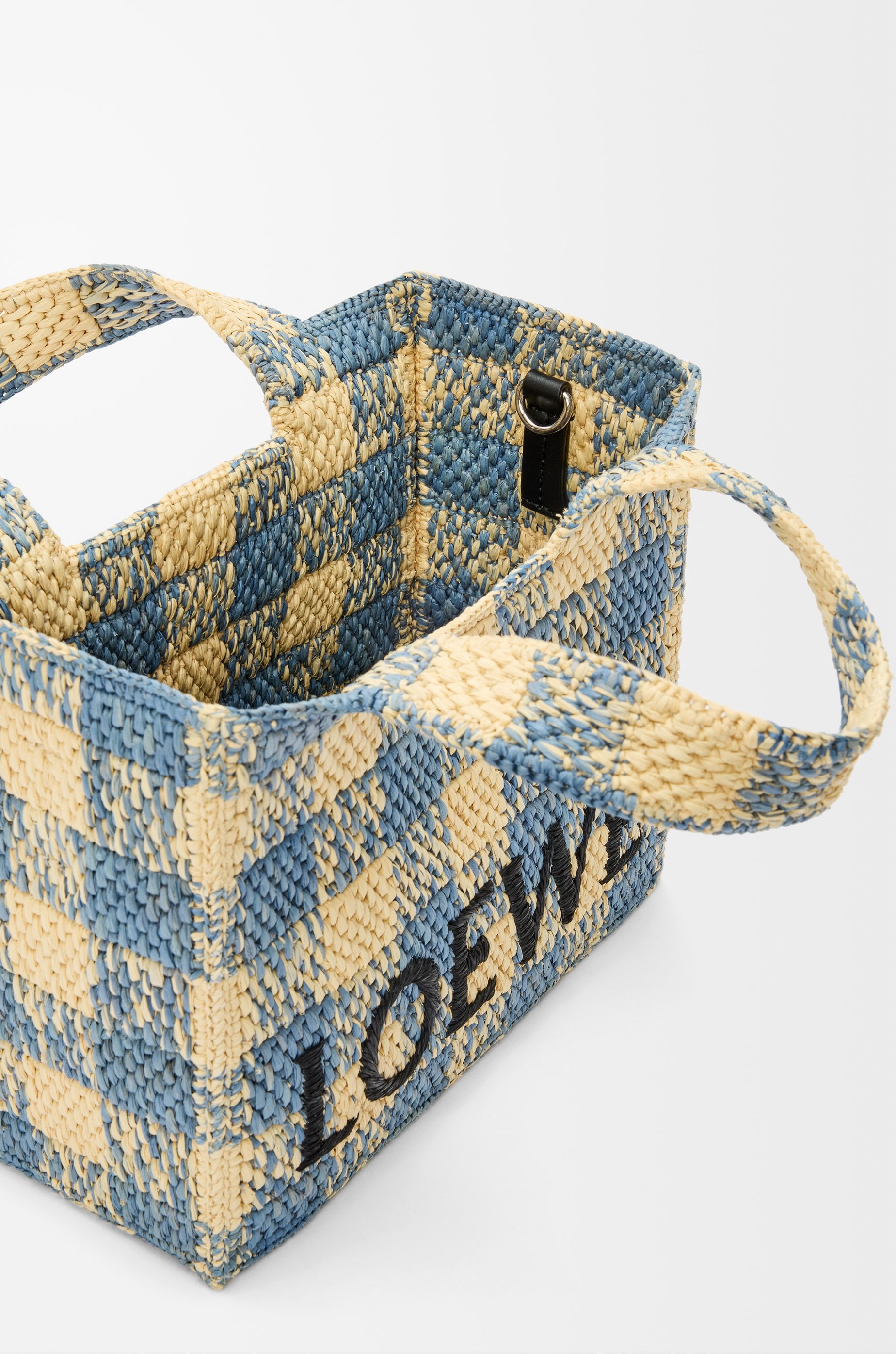 Small LOEWE Font tote in raffia - 8