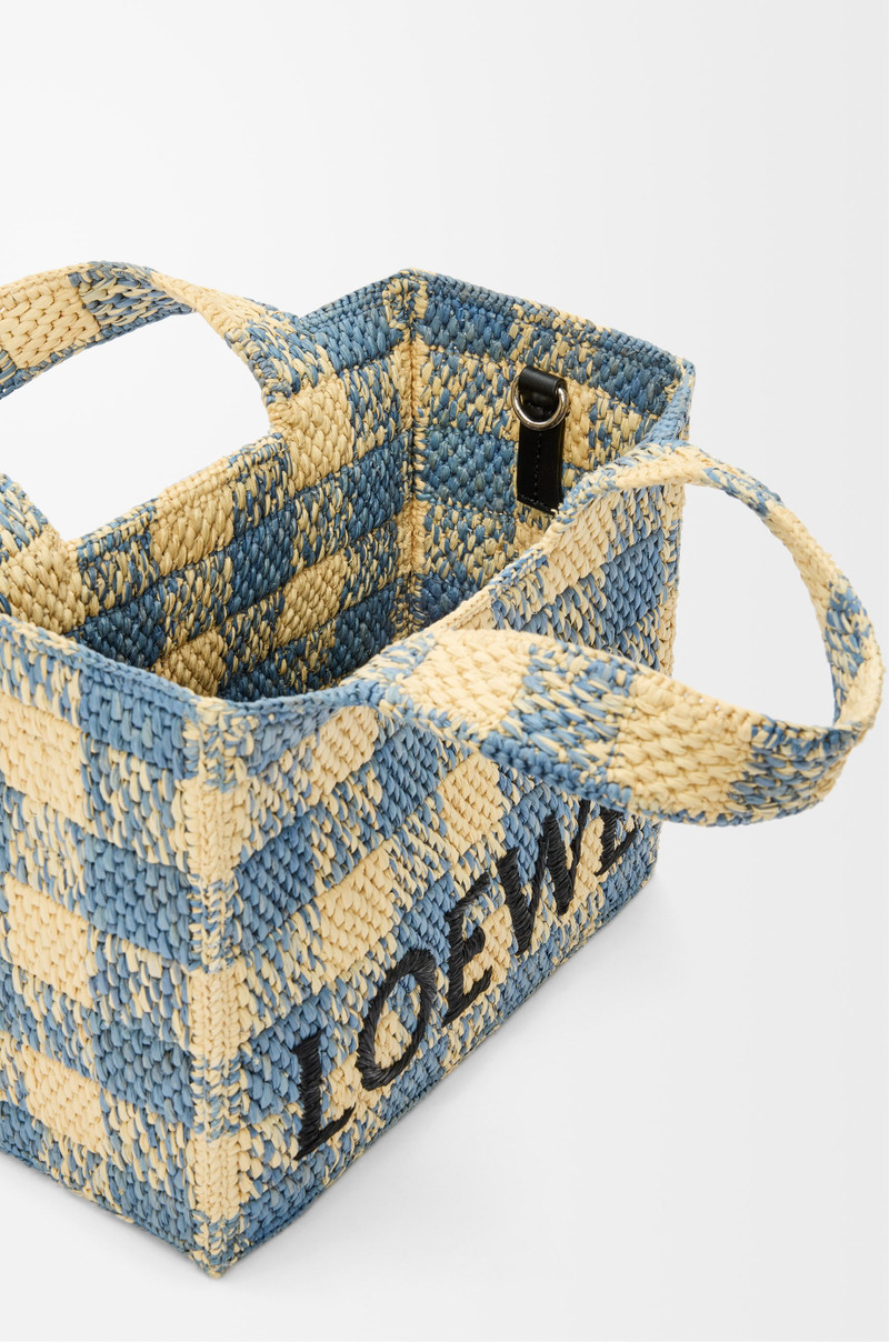 Small LOEWE Font tote in raffia 8