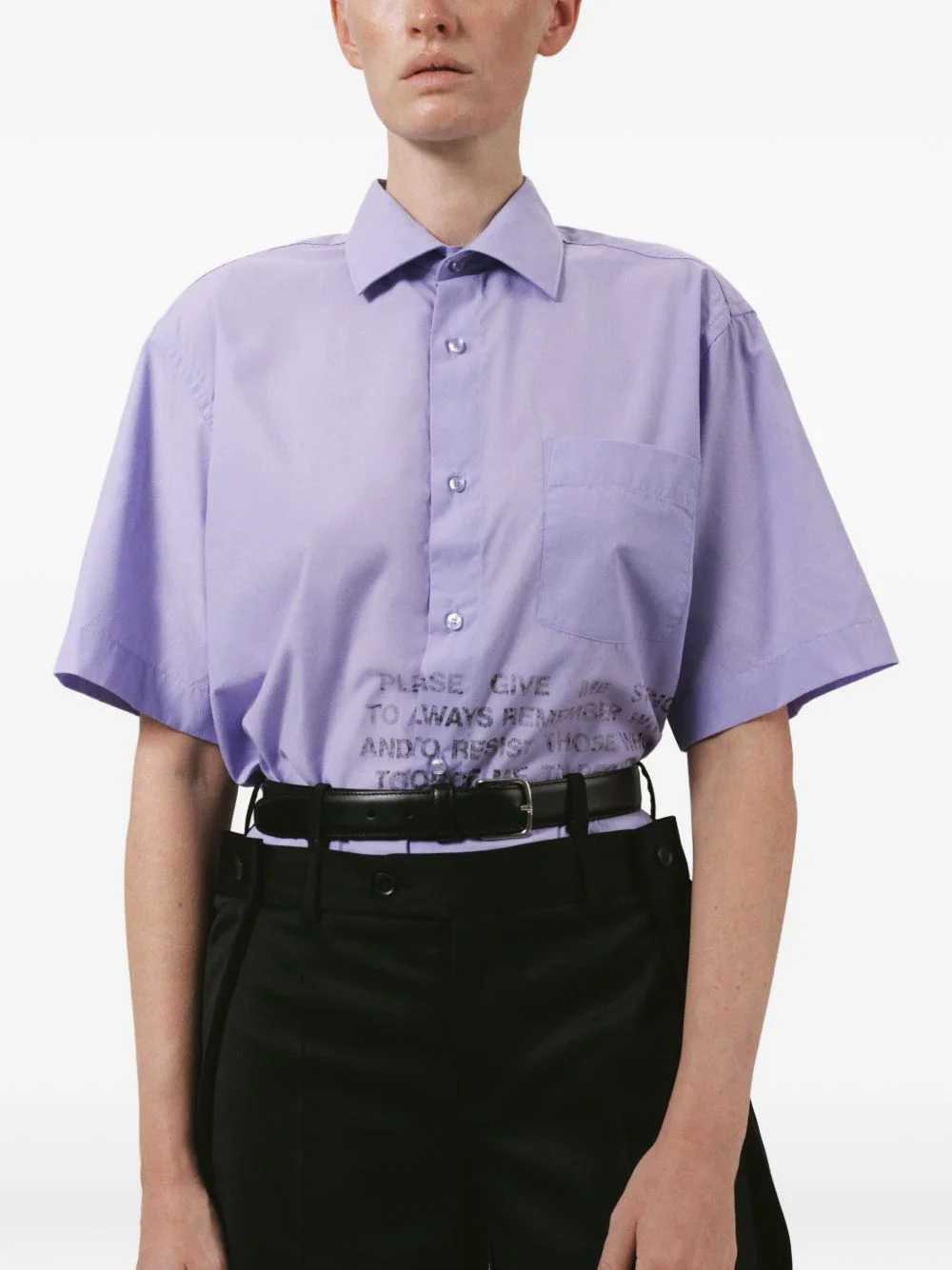 printed short-sleeved shirt - 1