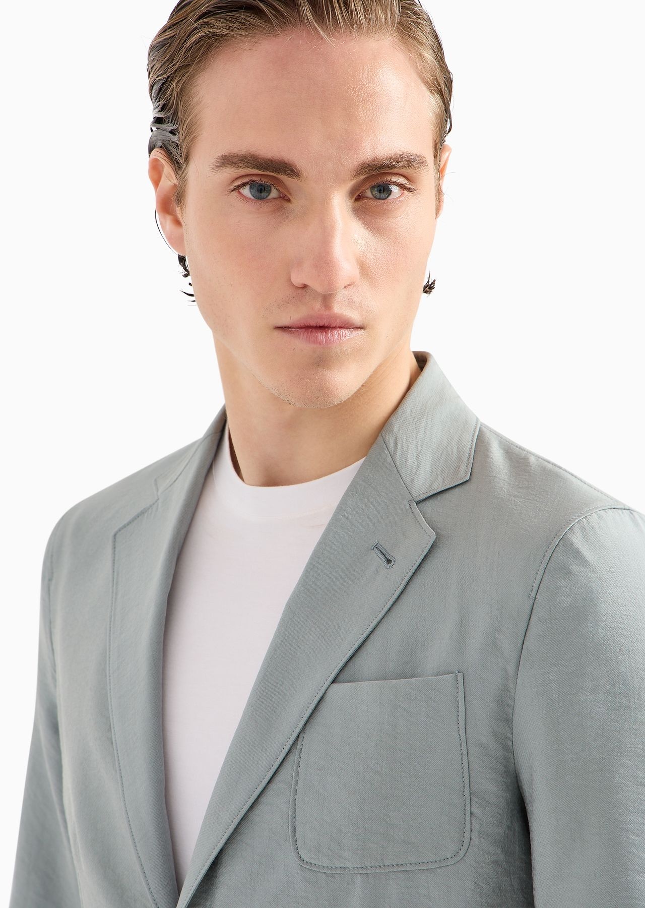 Upton Line single-breasted jacket in a silk-blend twill - 5
