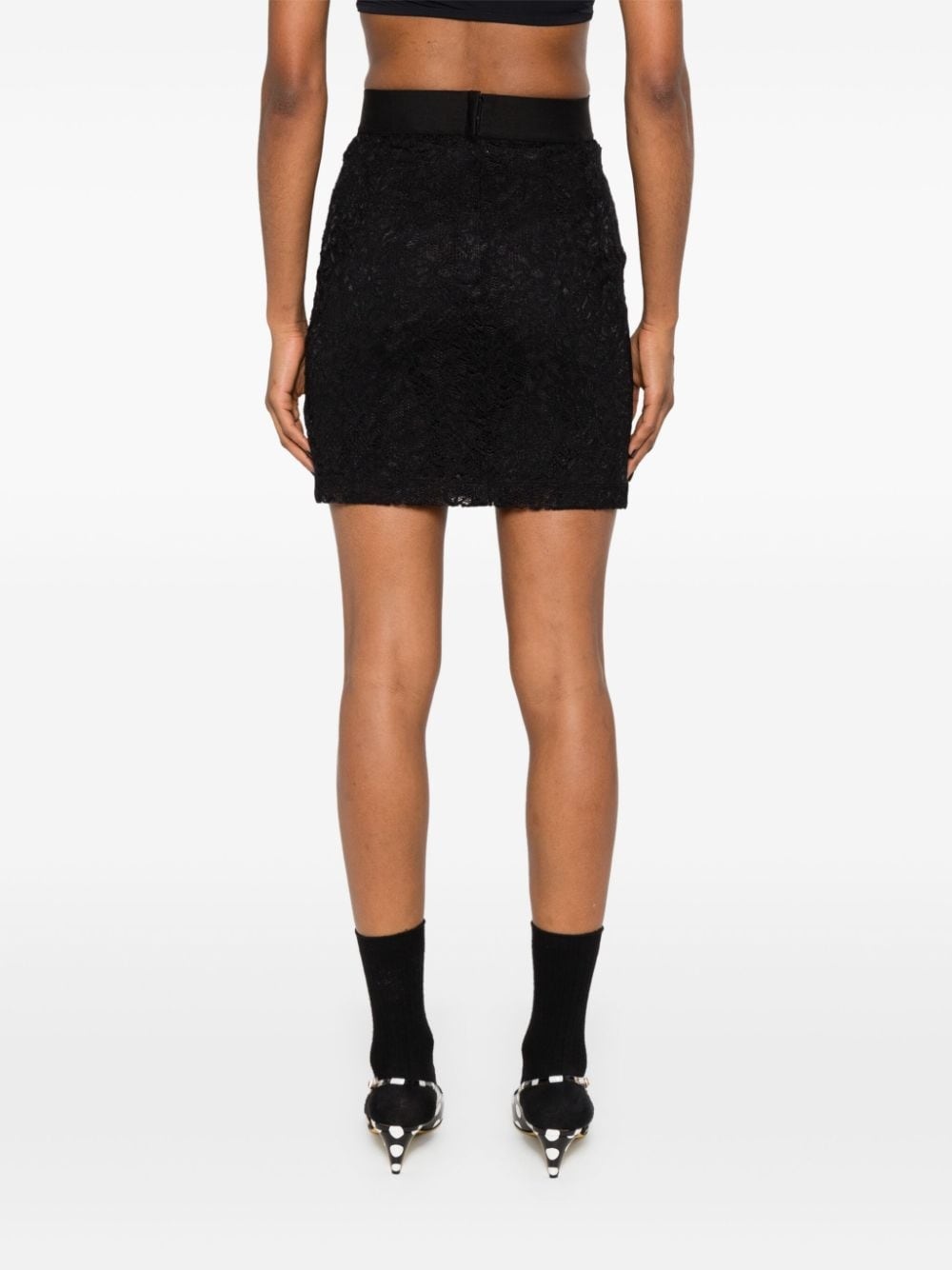 floral-lace mini skirt - 4