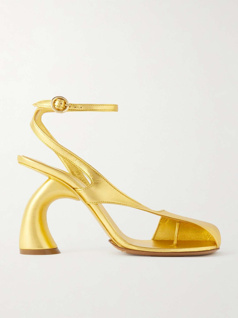 Cutout metallic leather pumps 1