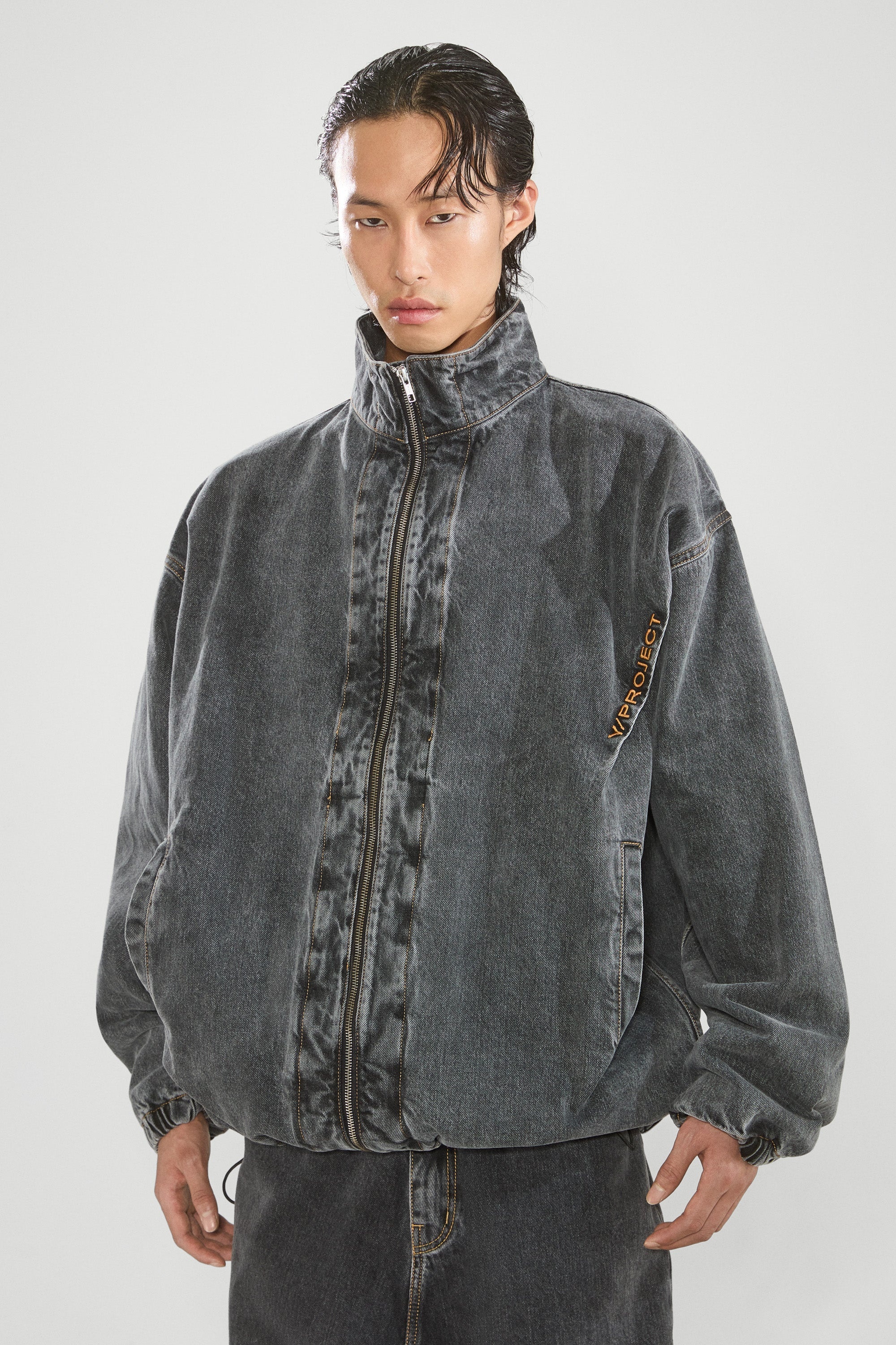 Evergreen Pinched Logo Denim Windbreaker - 5