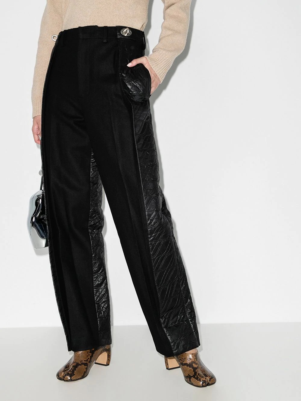 panelled wide-leg trousers - 2