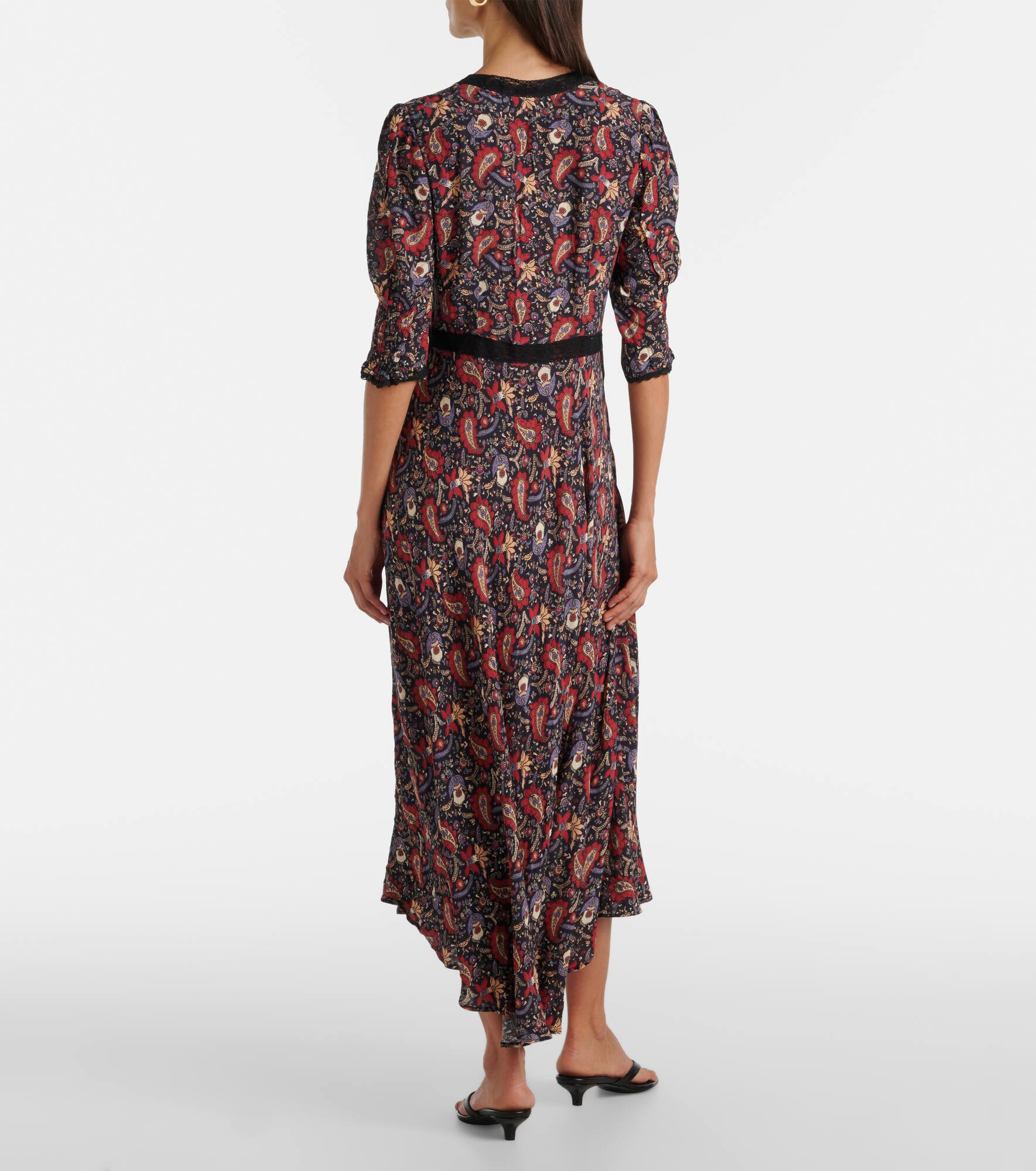 Amina floral crêpe de chine midi dress - 3