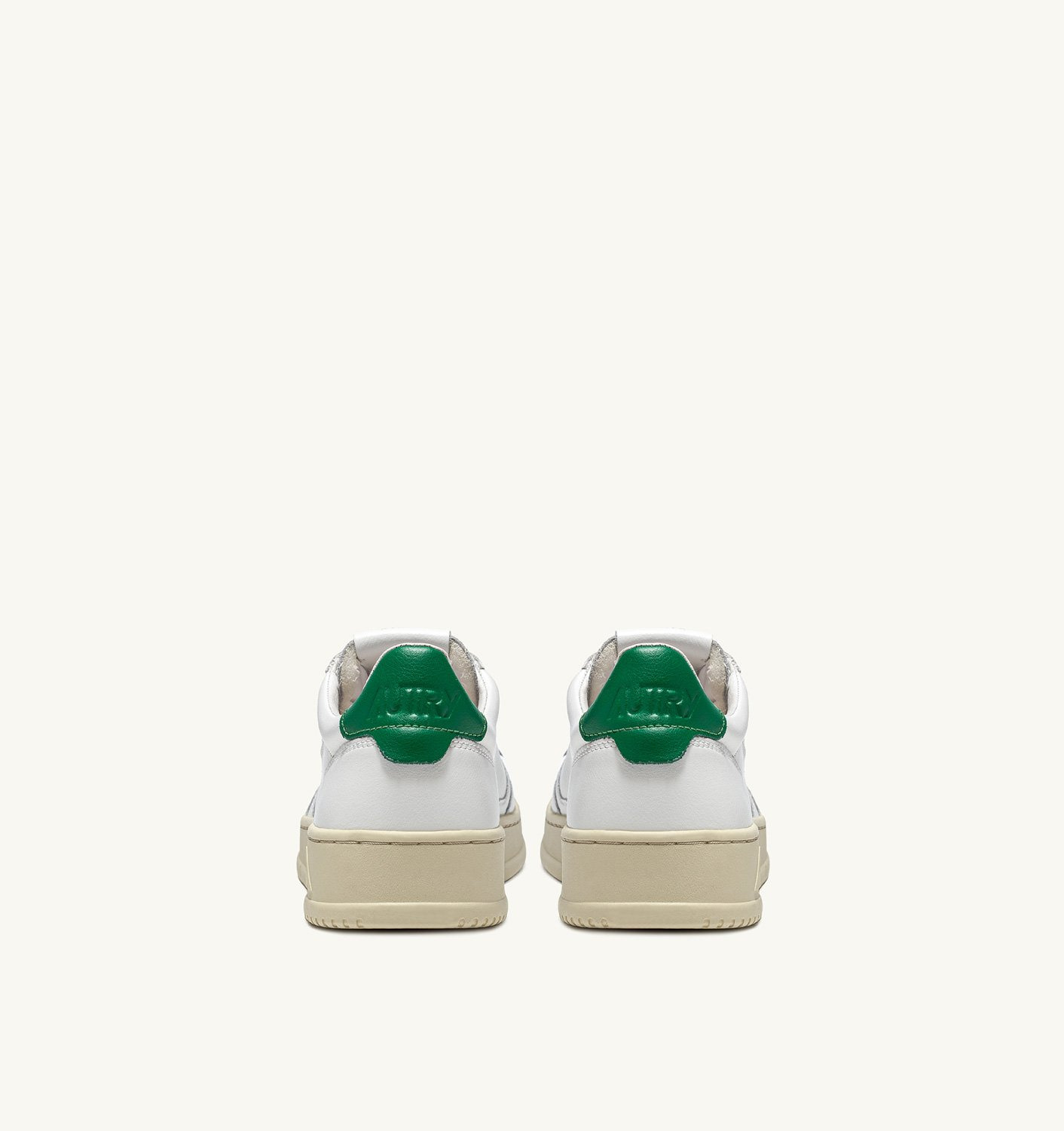 MEDALIST LOW SNEAKERS IN WHITE AND GREEN LEATHER - 3