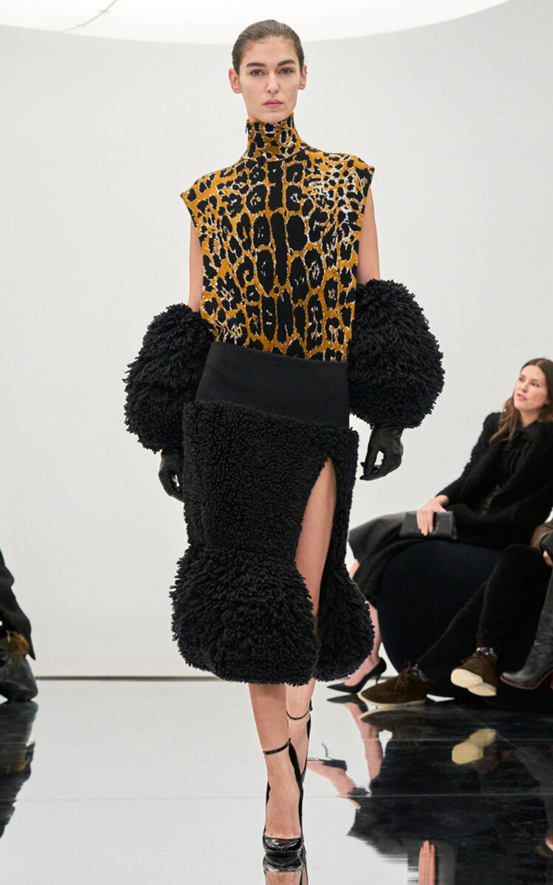 Alaïa Leopard Printed Jacquard Knit Top animal outlook