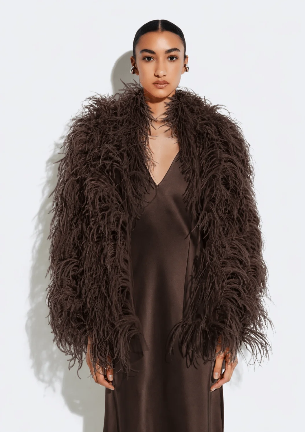Marbled Feathers Cropped Jacket - 1