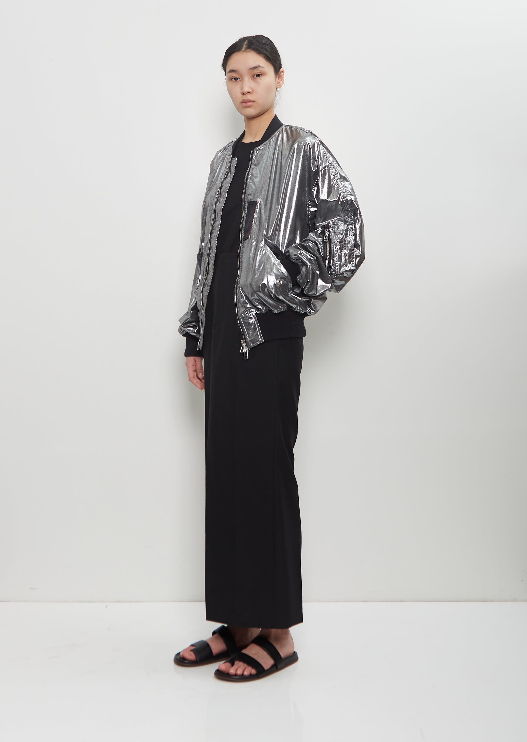 Foiled Cotton Bomber Jacket - 4