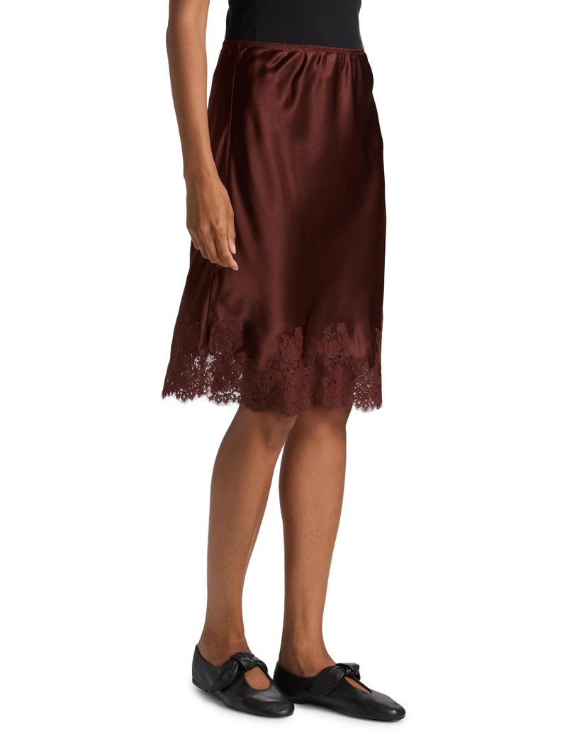 Women's Elowette Silk & Lace Midi-Skirt - Cafe Brun 4