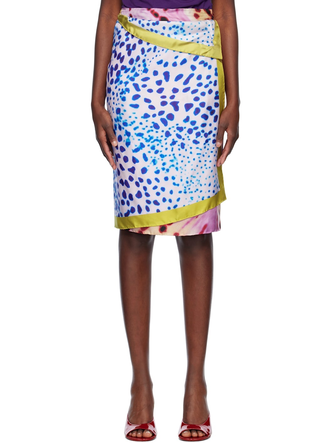 Multicolor Wrap Scarf Midi Skirt - 1
