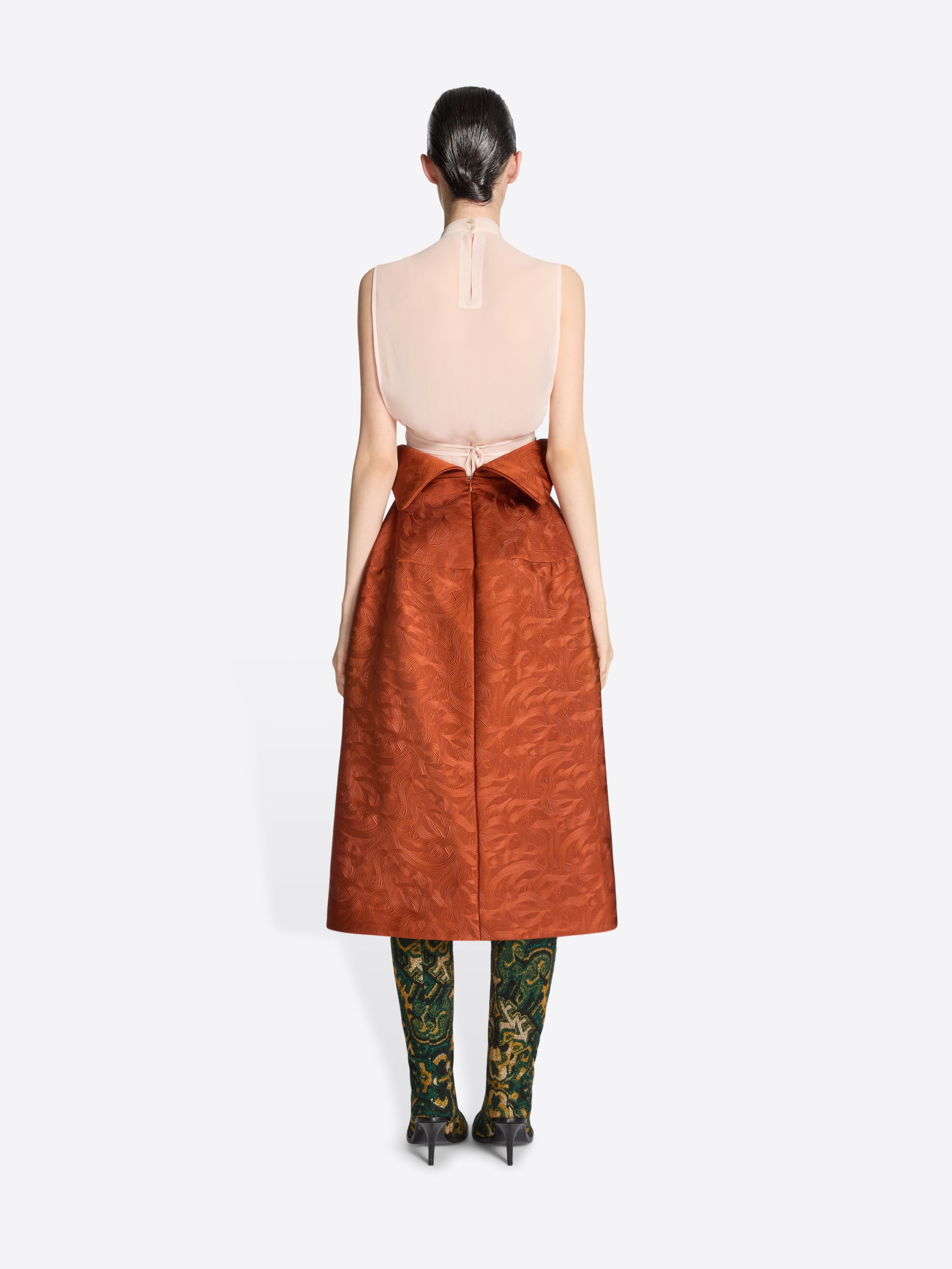 HIGH WAISTED JACQUARD SKIRT - 4