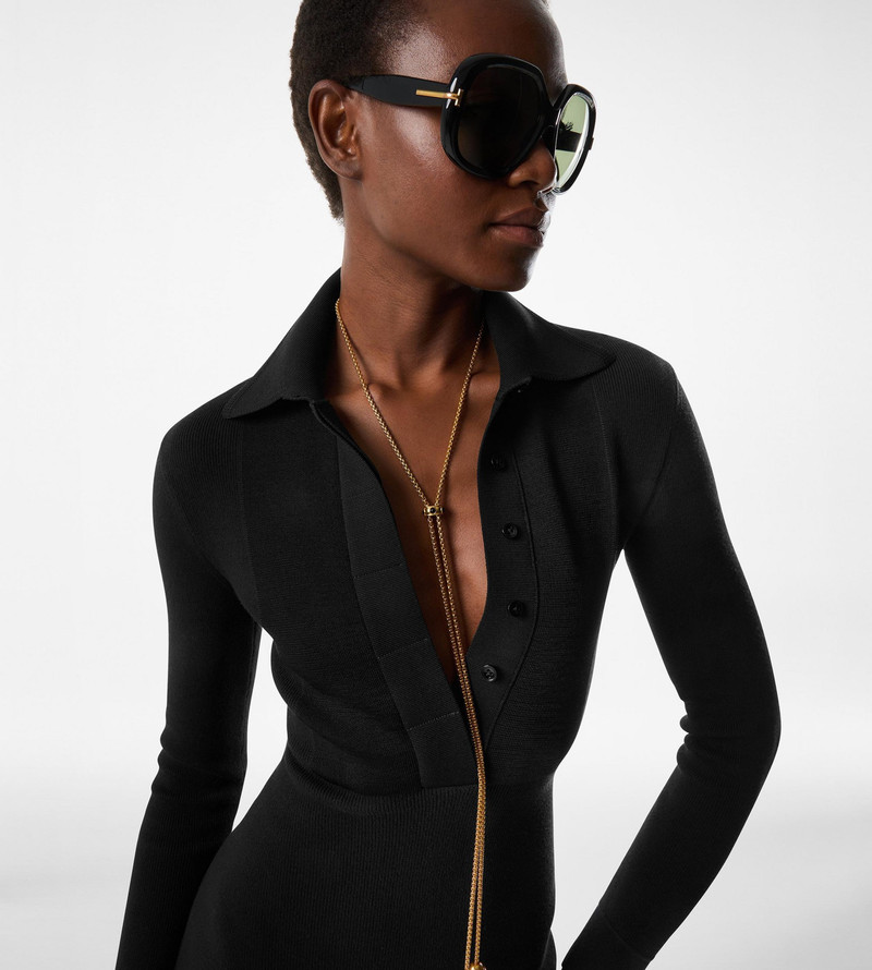 TOM FORD SHORT POLO DRESS WITH PLASTRON outlook