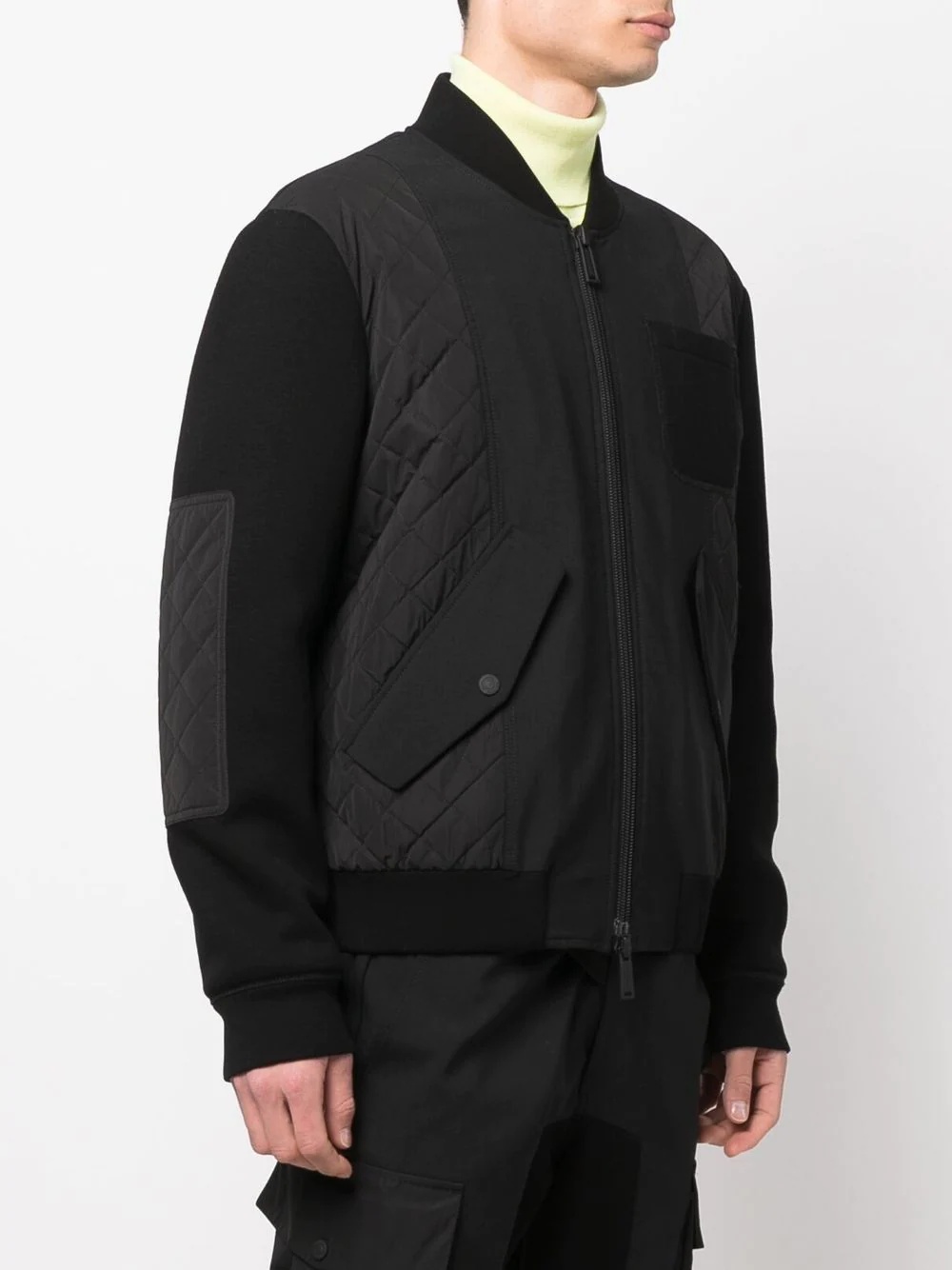 hybrid zip-up bomber jacket - 3