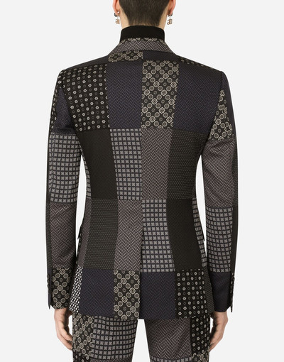 Dolce & Gabbana Double-breasted patchwork Sicilia-fit jacket outlook