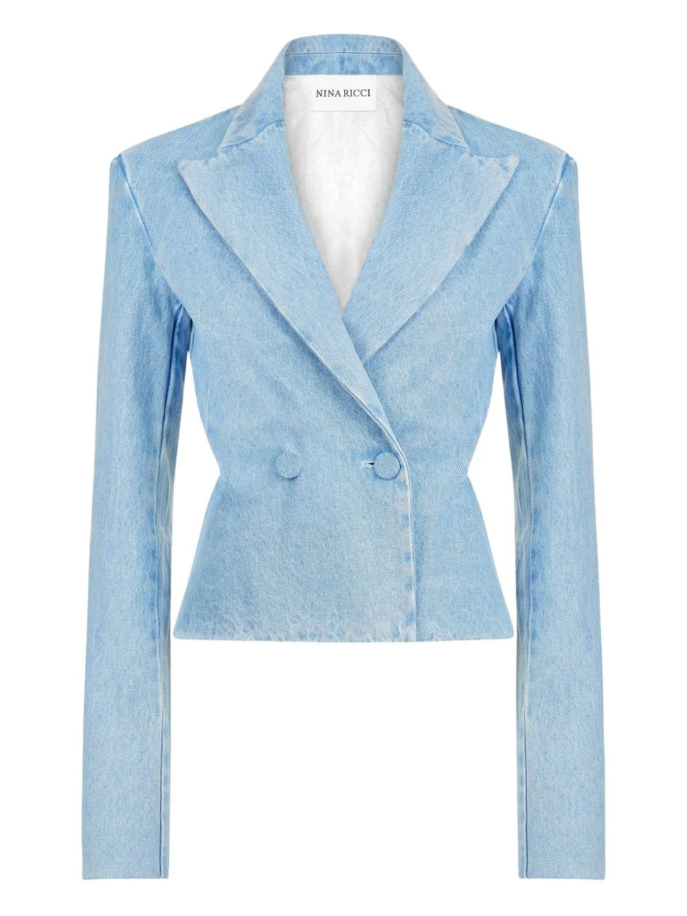 cut out-detail denim blazer - 1