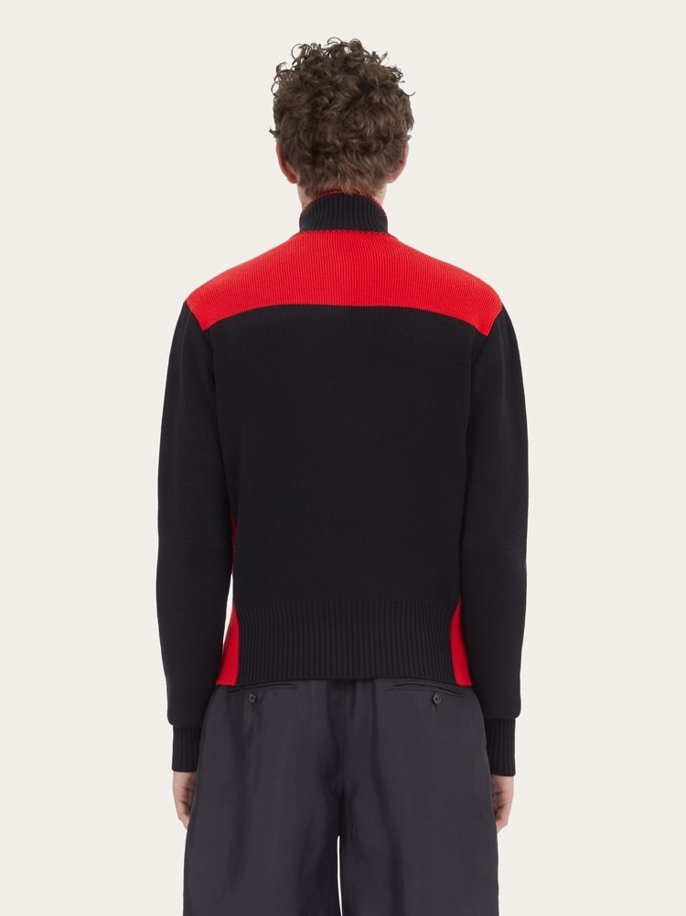 COLOR BLOCK KNITTED BLOUSON - 3
