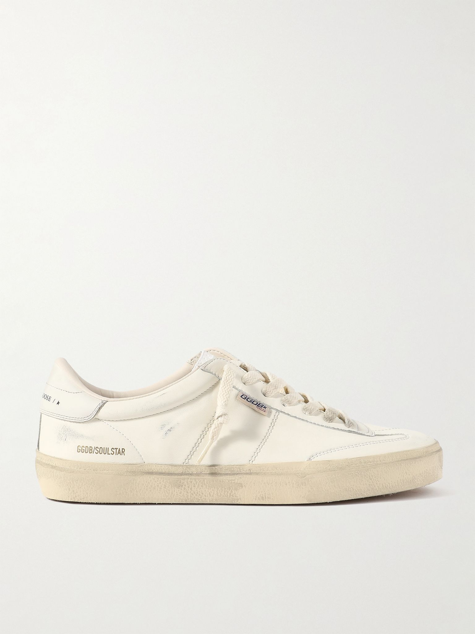Soul-Star Distressed Leather Sneakers Off-white - 1